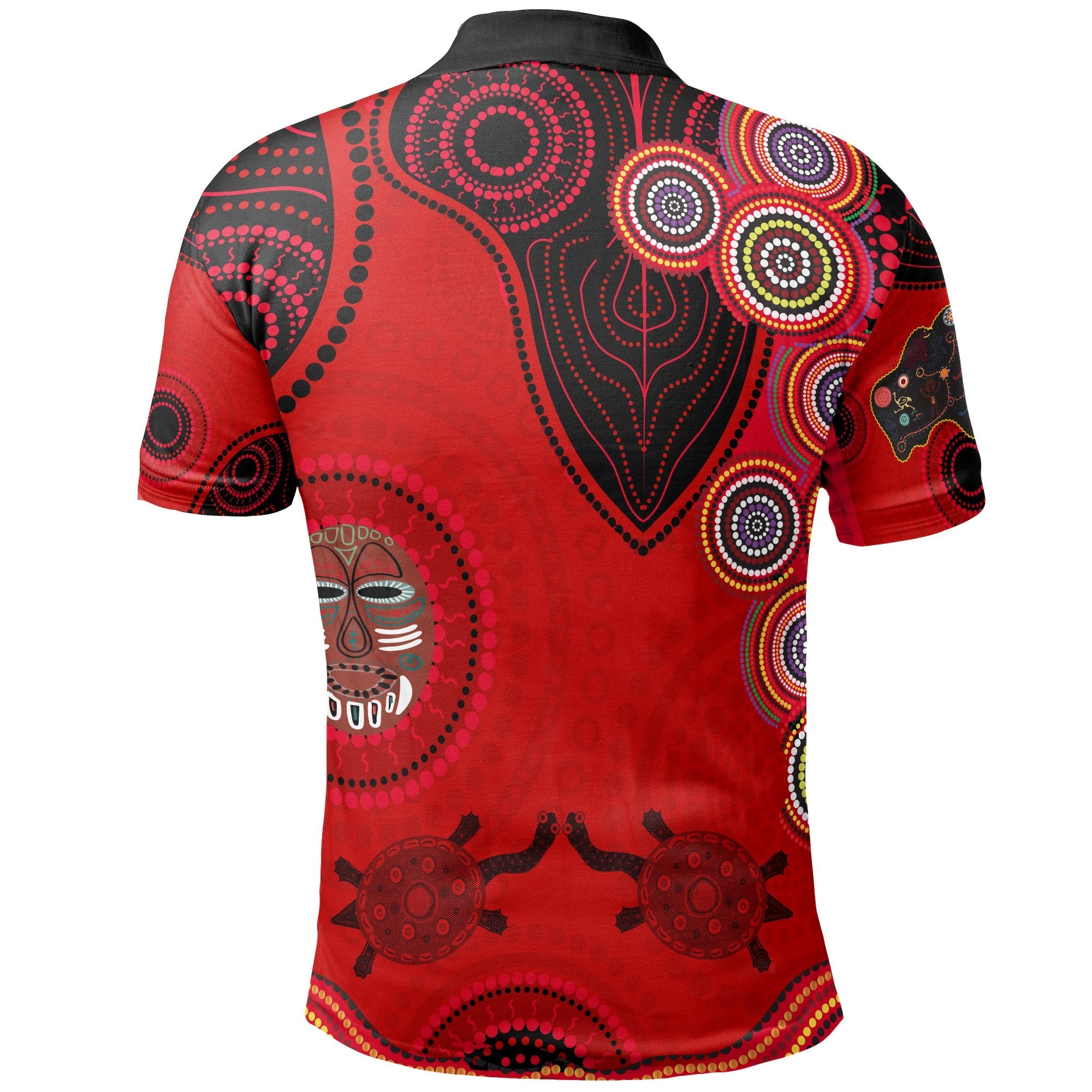 (Custom Text) Polo Shirt, Aboriginal Animal Dot Patterns - Vibe Hoodie Shop