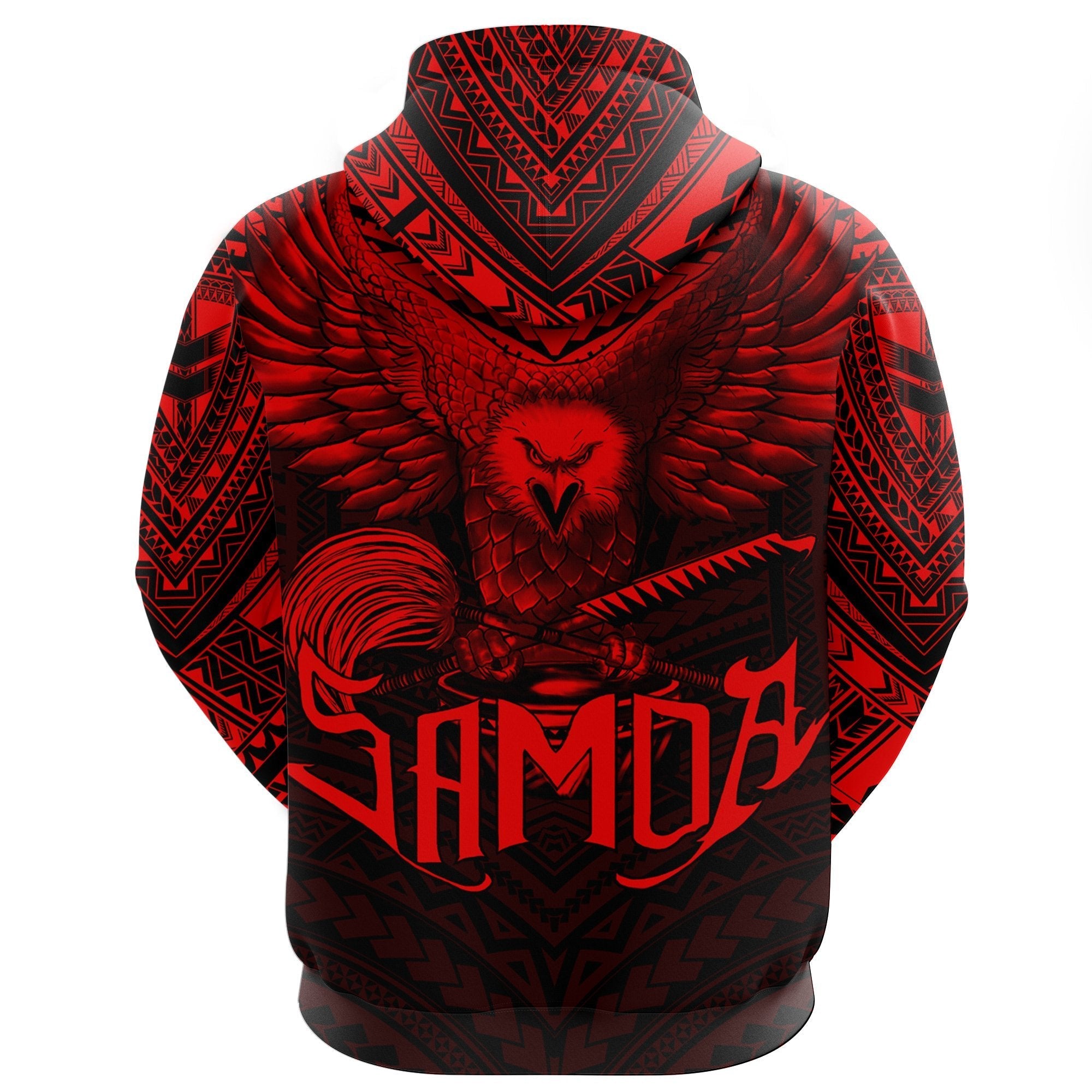 American Samoa Hoodie Eagle Tattoo Style Red - Vibe Hoodie Shop