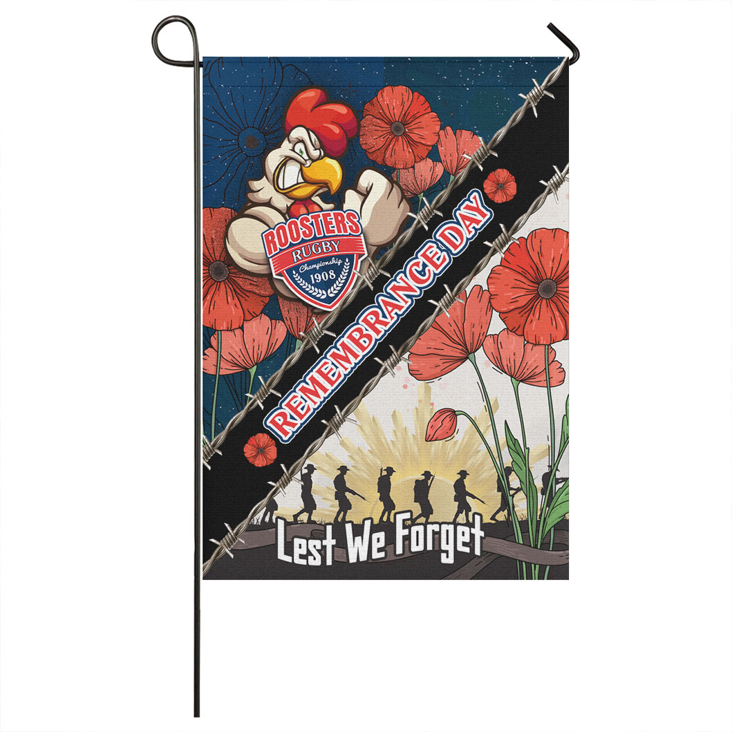 Roosters Rugby Flag - Remembrance Day LEST WE FORGET Flag - Vibe Hoodie Shop