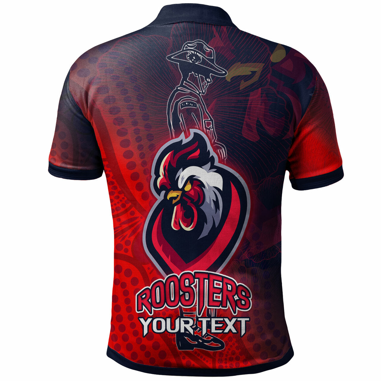 Roosters Rugby Polo Shirt - Custom ANZAC Roosters Sport With Aboriginal Patterns Polo Shirt LT10 - Vibe Hoodie Shop