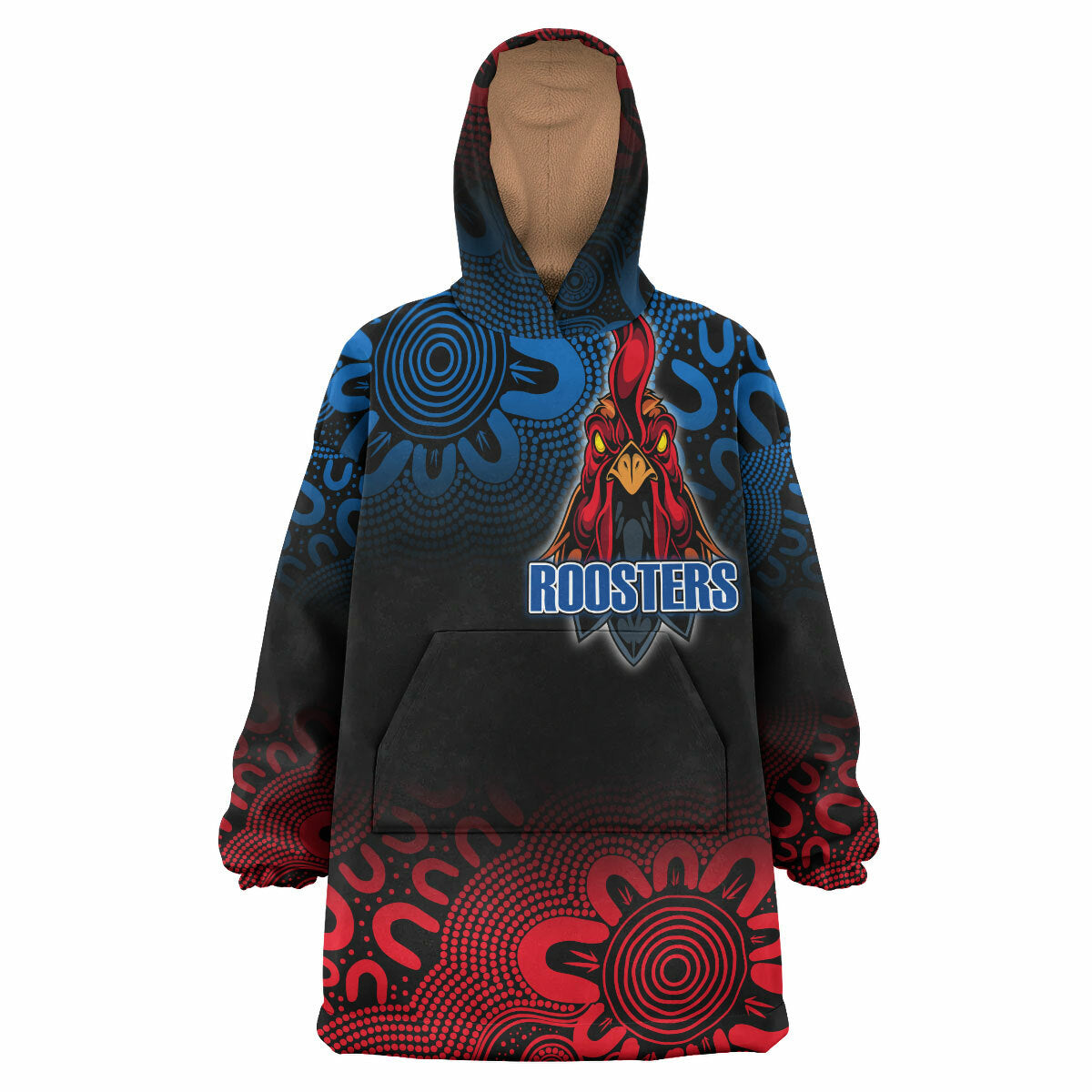 Roosters Rugby Snug Hoodie - Custom Rooster Esport Mascot Wearable Blanket Hoodie RLT14 - Vibe Hoodie Shop