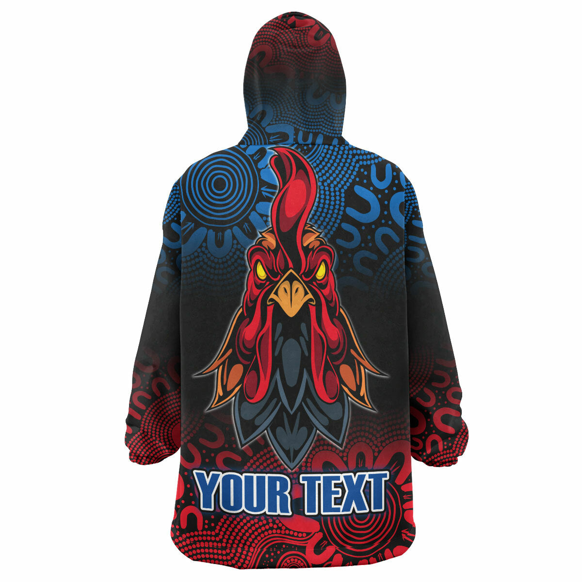 Roosters Rugby Snug Hoodie - Custom Rooster Esport Mascot Wearable Blanket Hoodie RLT14 - Vibe Hoodie Shop