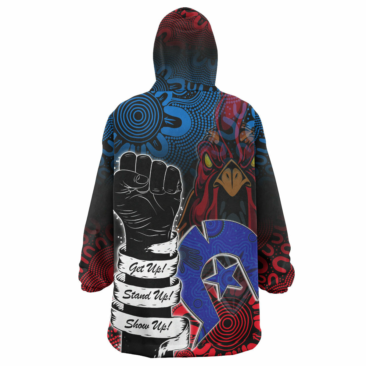 Roosters Rugby Snug Hoodie - Custom Naidoc Week Rooster Esport Mascot Wearable Blanket Hoodie RLT14 - Vibe Hoodie Shop