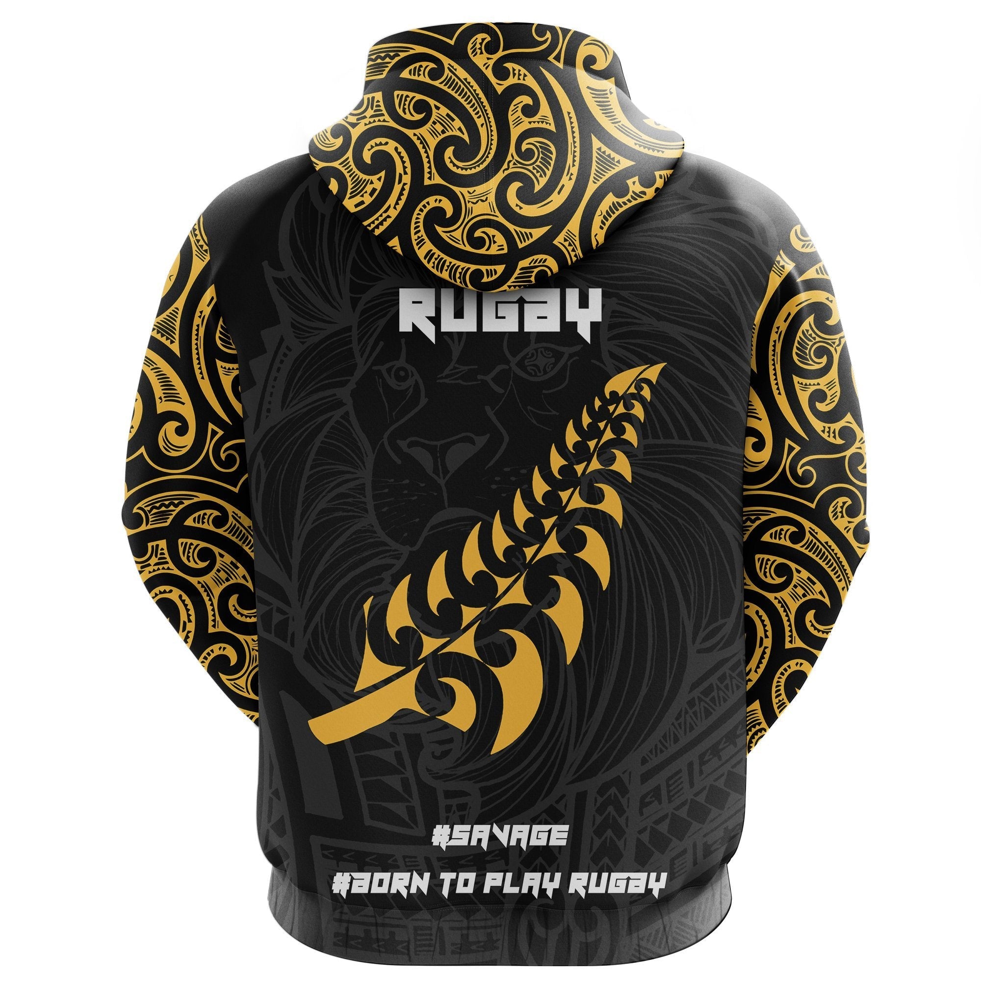 New Zealand Rugby Hoodie, Maori Lion Rugby Pullover Hoodie - Vibe Hoodie Shop