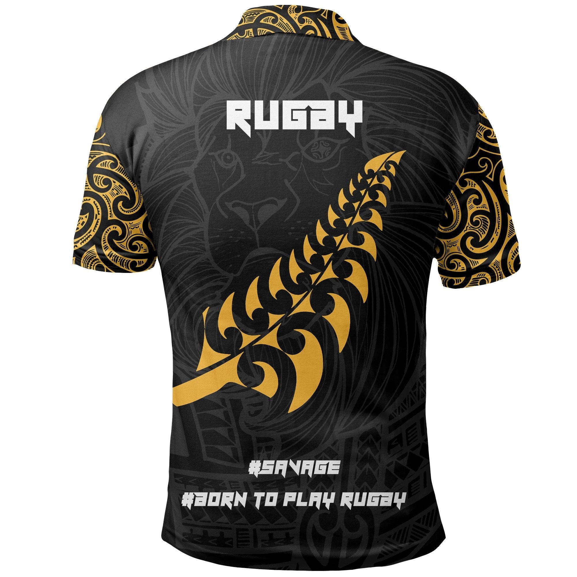 New Zealand Maori Lion Rugby Polo Shirt - Vibe Hoodie Shop