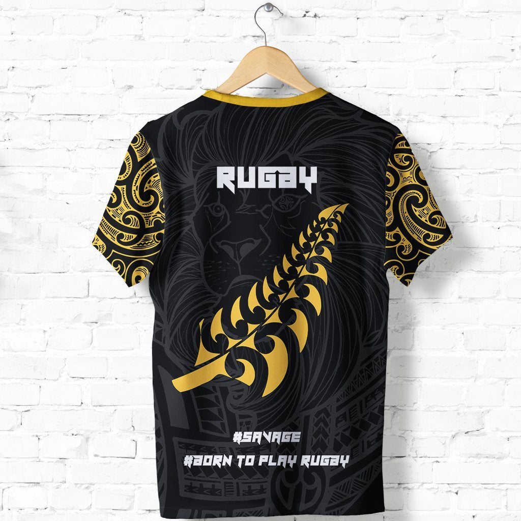 New Zealand Shirt, Maori Silver Fern Lion Rugby T shirt - Vibe Hoodie Shop