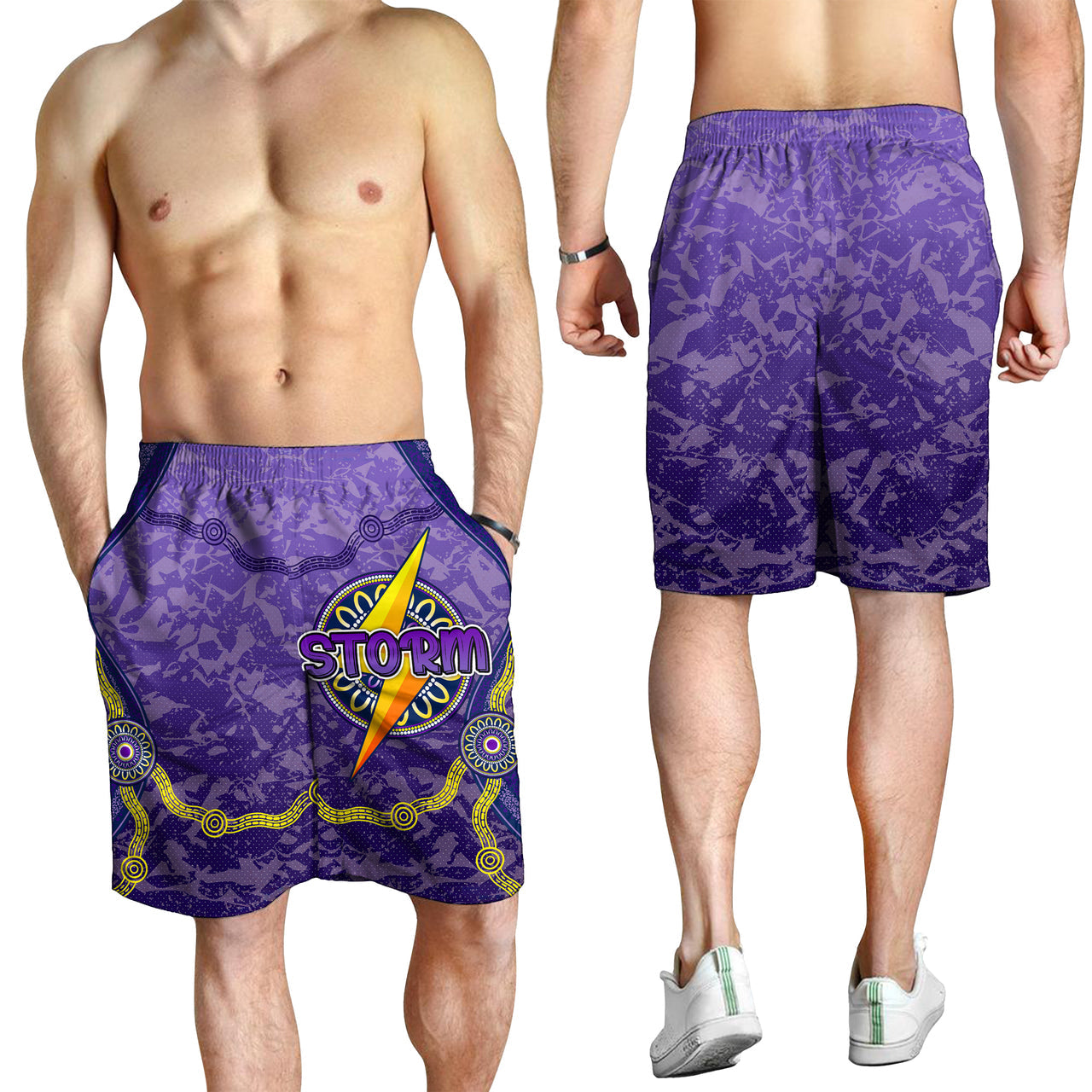 Storm Rugby Men Shorts - Custom Aboriginal Storm Men Shorts RLT13 - Vibe Hoodie Shop