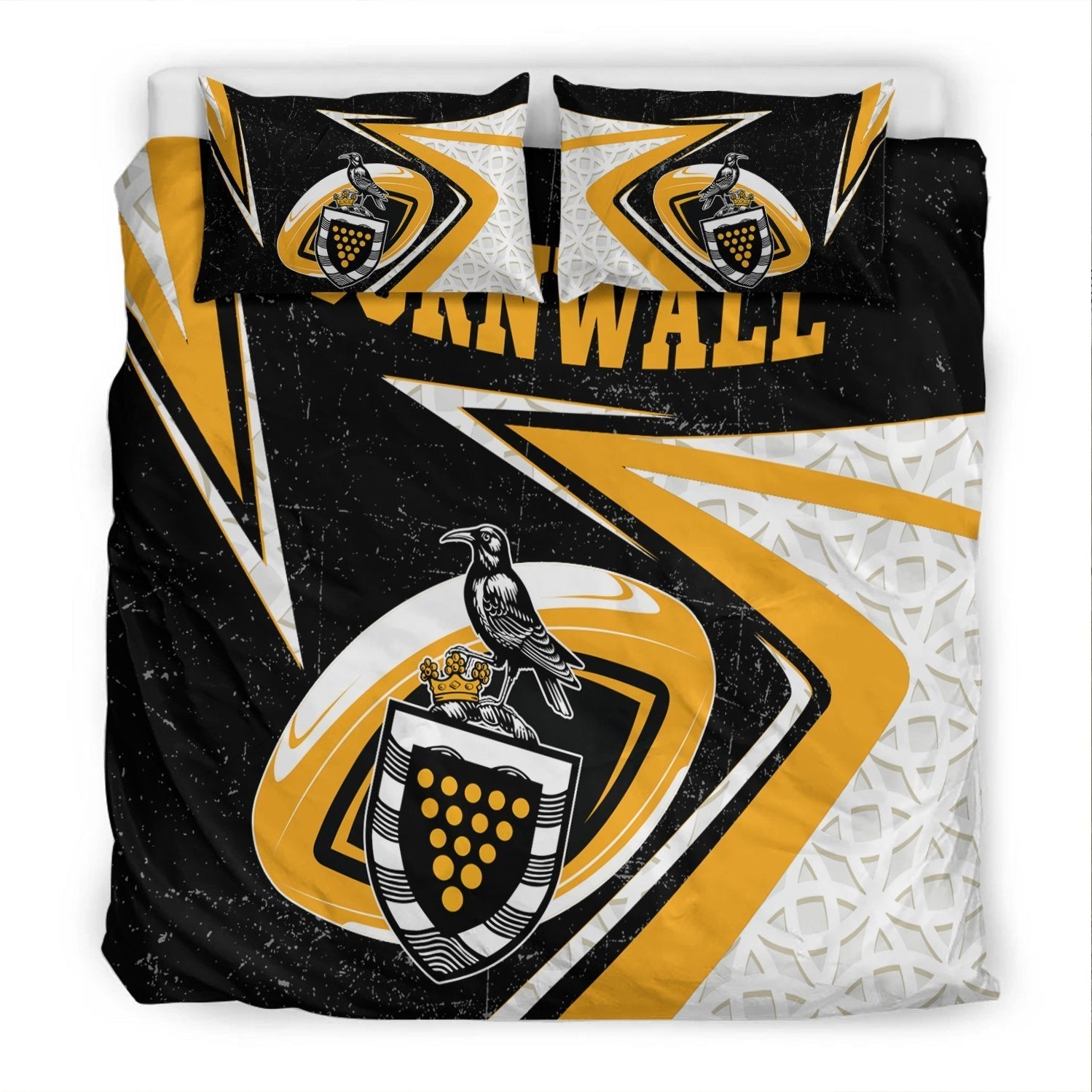 Cornwall Rugby Bedding Set - Celtic Cornwall Rugby Ball - Vibe Hoodie Shop