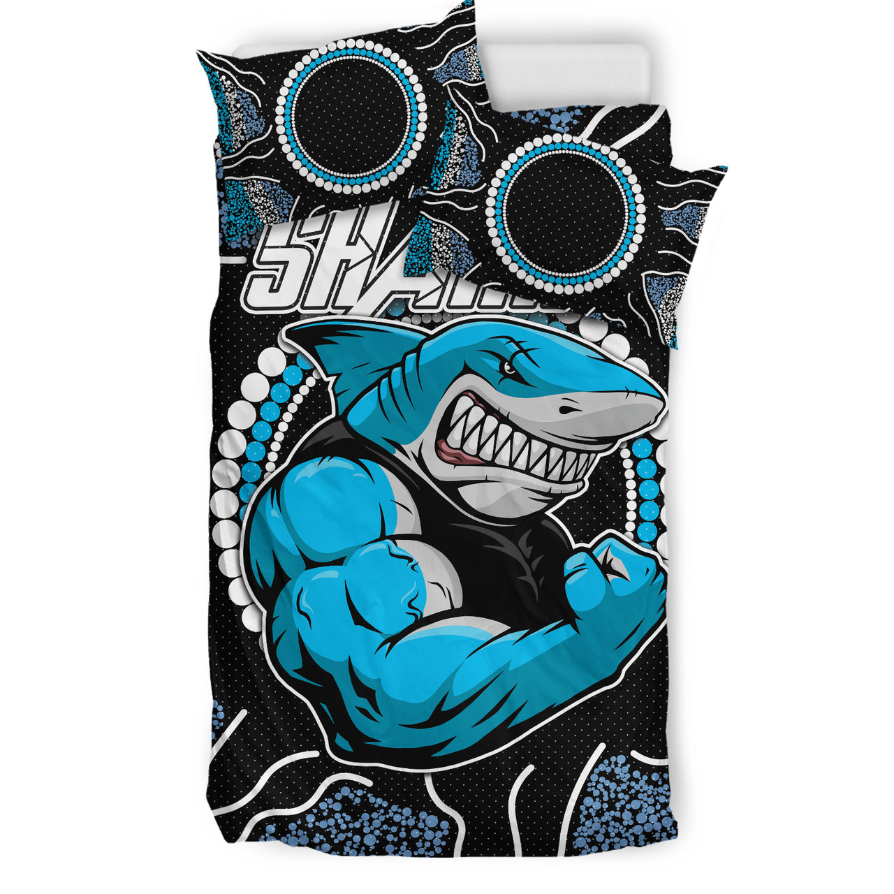 Sharks Rugby Bedding Set - Custom Indigenous Super Sharks Bedding Set RLT13 - Vibe Hoodie Shop