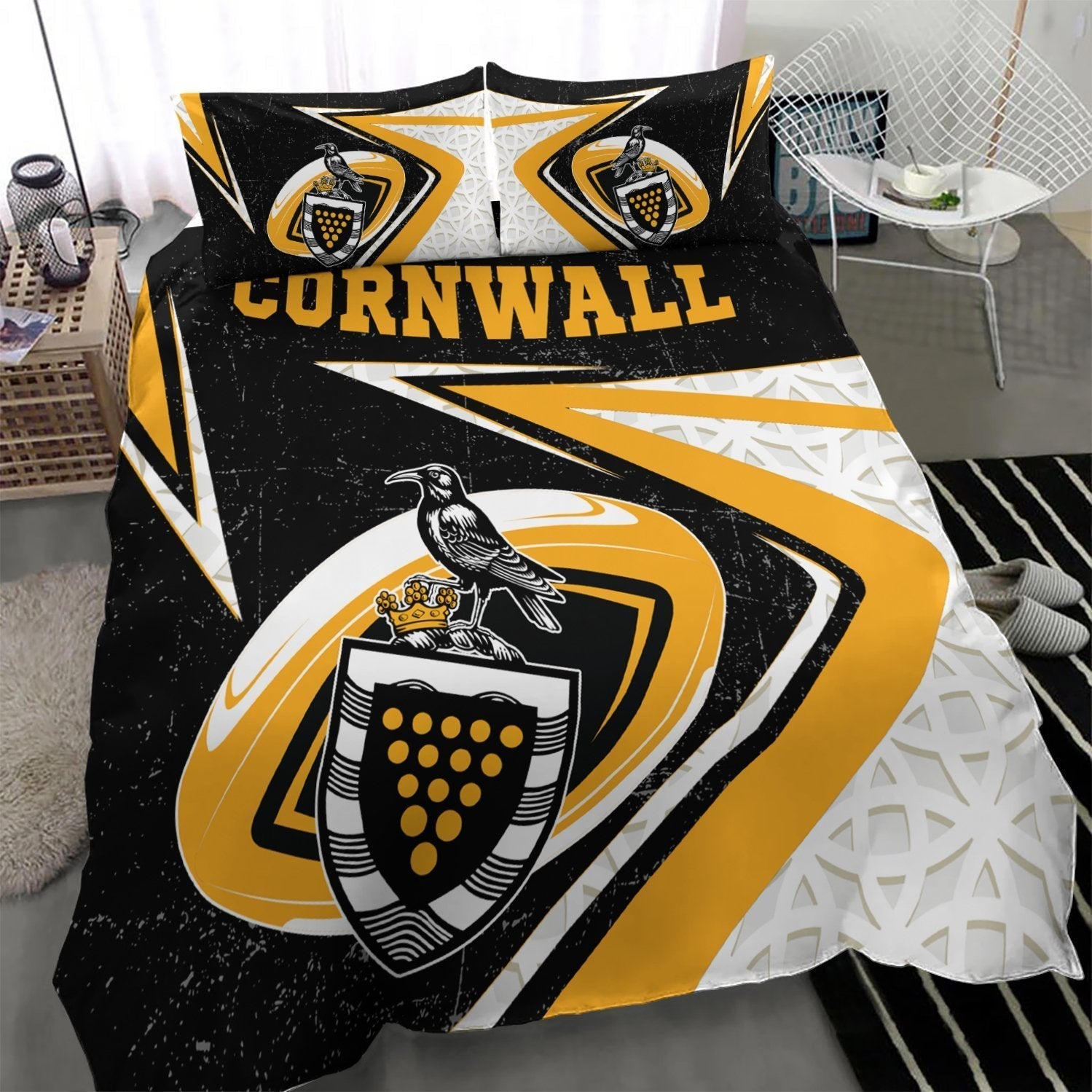 Cornwall Rugby Bedding Set - Celtic Cornwall Rugby Ball - Vibe Hoodie Shop