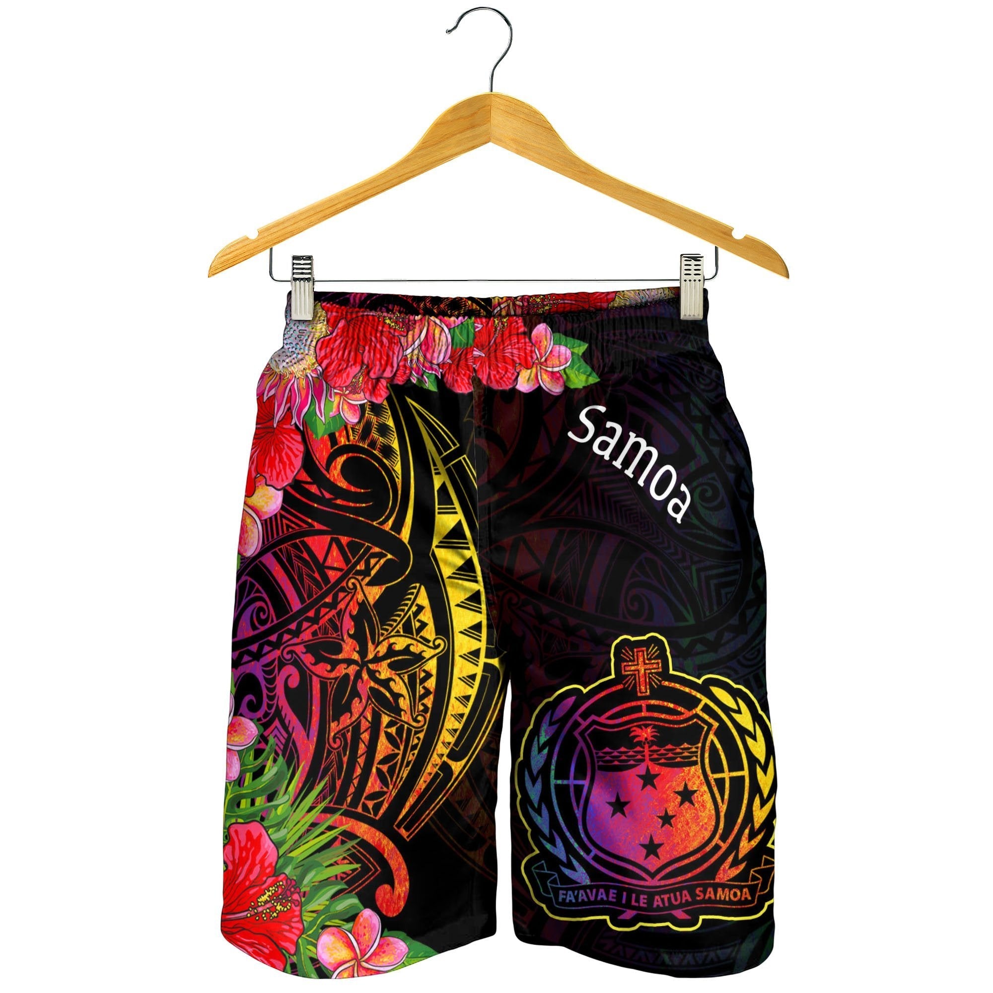 Samoa Men's Shorts - Tropical Hippie Style - Vibe Hoodie Shop