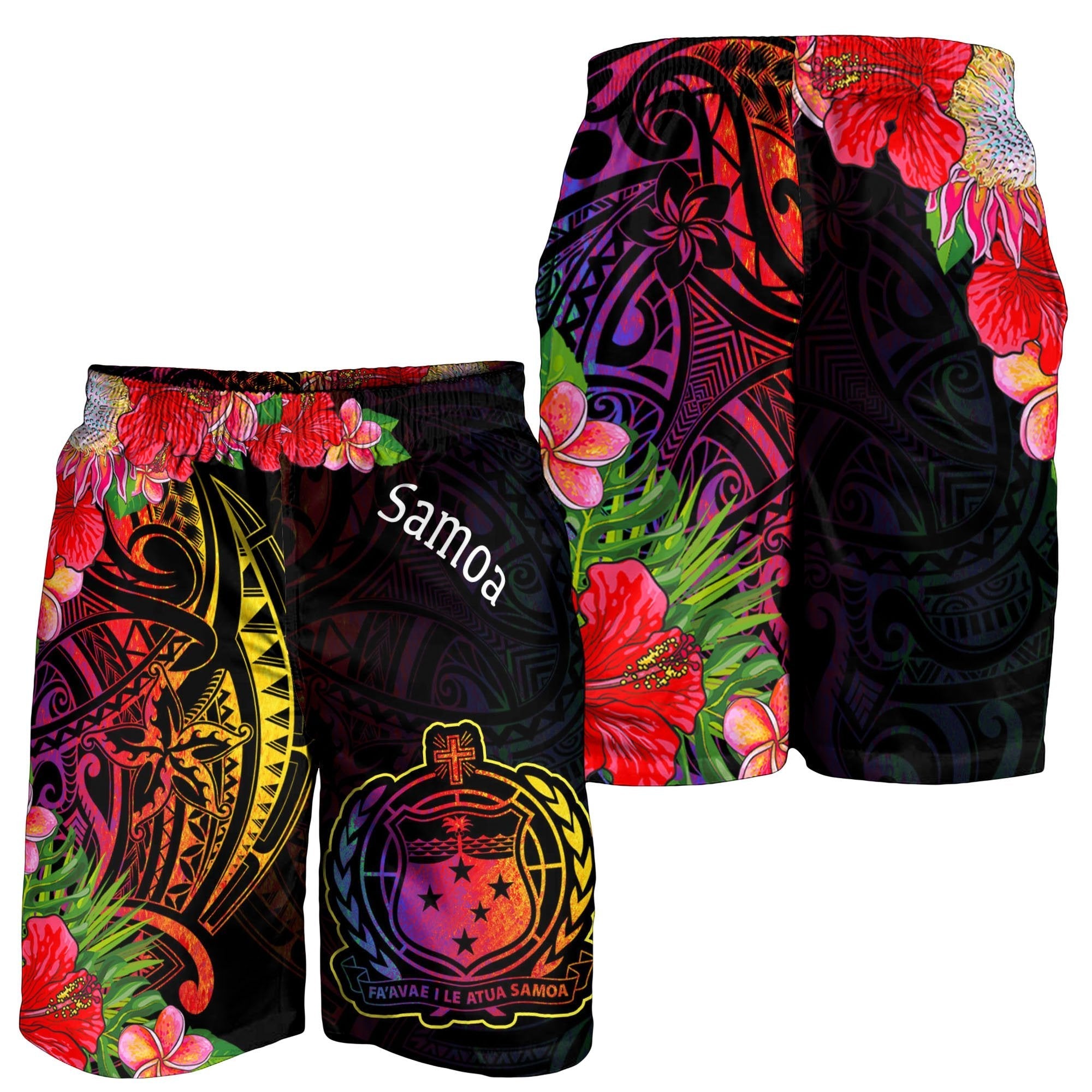 Samoa Men's Shorts - Tropical Hippie Style - Vibe Hoodie Shop