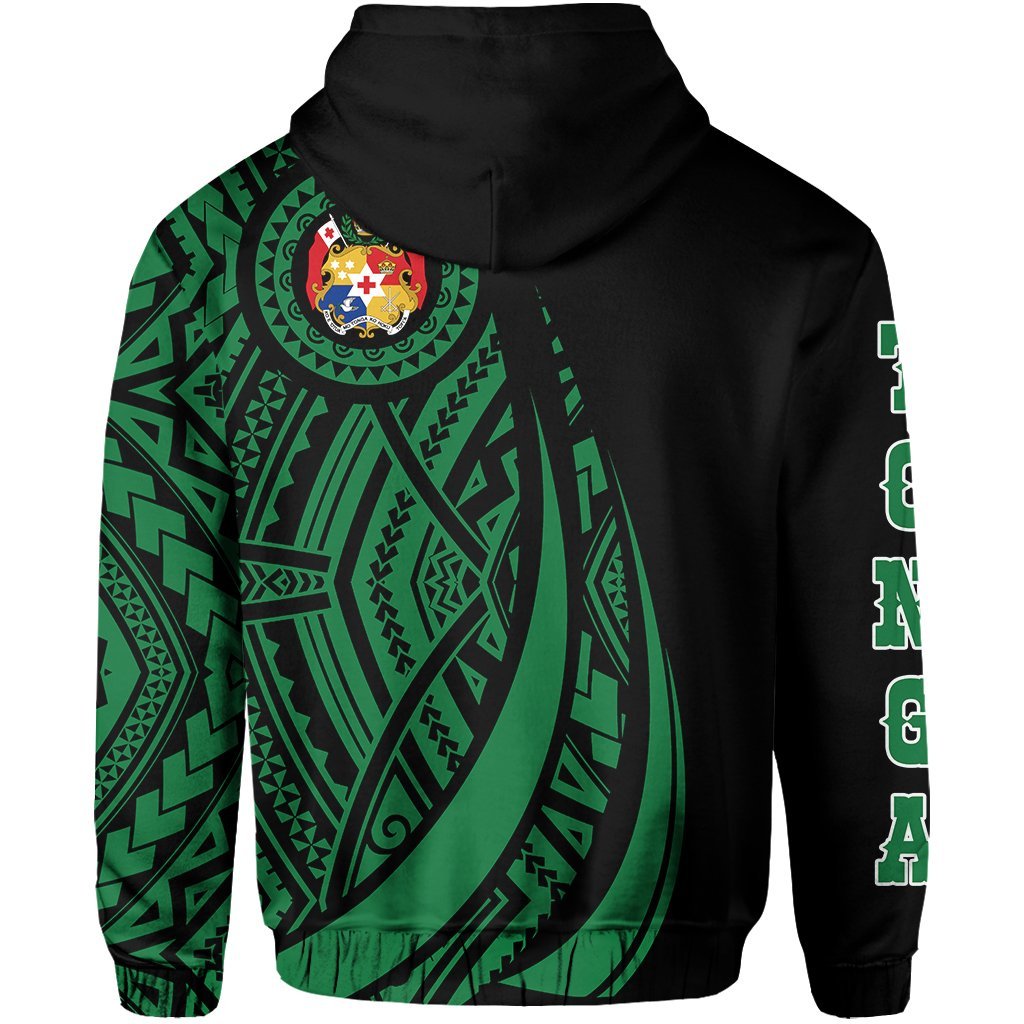 Hoodie Tonga Polynesian Coat Of Arms Green Ver 2.0 - Vibe Hoodie Shop