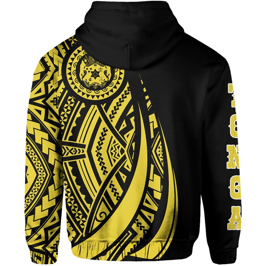 Hoodie Tonga Polynesian Coat Of Arms Yellow - Vibe Hoodie Shop