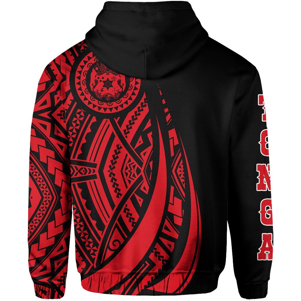 Hoodie Tonga Polynesian Coat Of Arms Red - Vibe Hoodie Shop