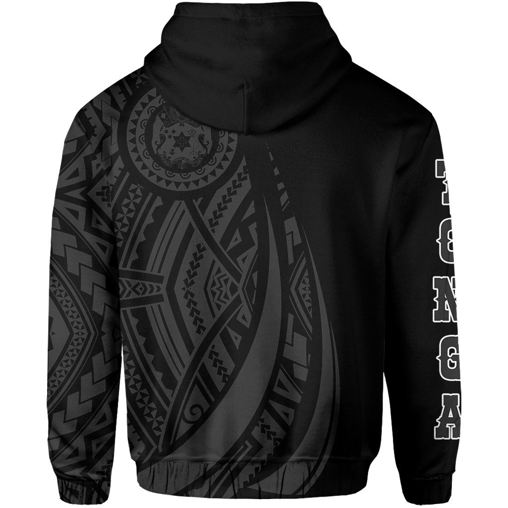 Zip Up Hoodie Tonga Polynesian Coat Of Arms Grey - Vibe Hoodie Shop