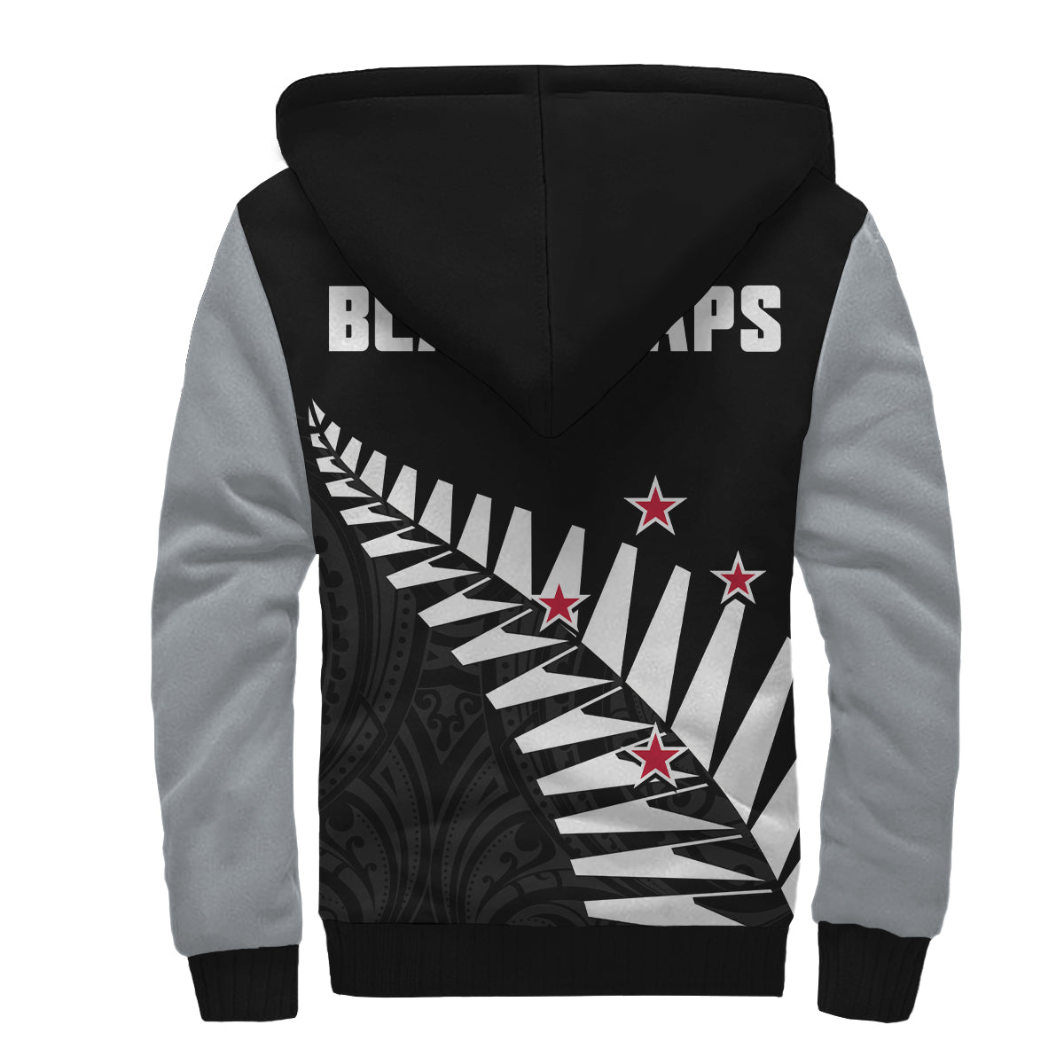 New Zealand 2022 Cricket Sherpa Hoodie Black Cap Silver Fern Maori - Vibe Hoodie Shop