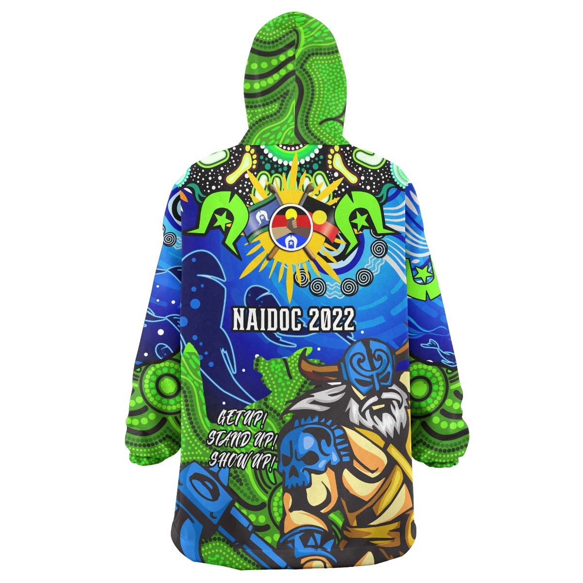 Raiders Rugby Snug Hoodie - Custom Naidoc Week Raiders with Aboriginal Dot Painting and Get up! Stand up! Show up! Wearable Blanket Hoodie RLT14 - Vibe Hoodie Shop