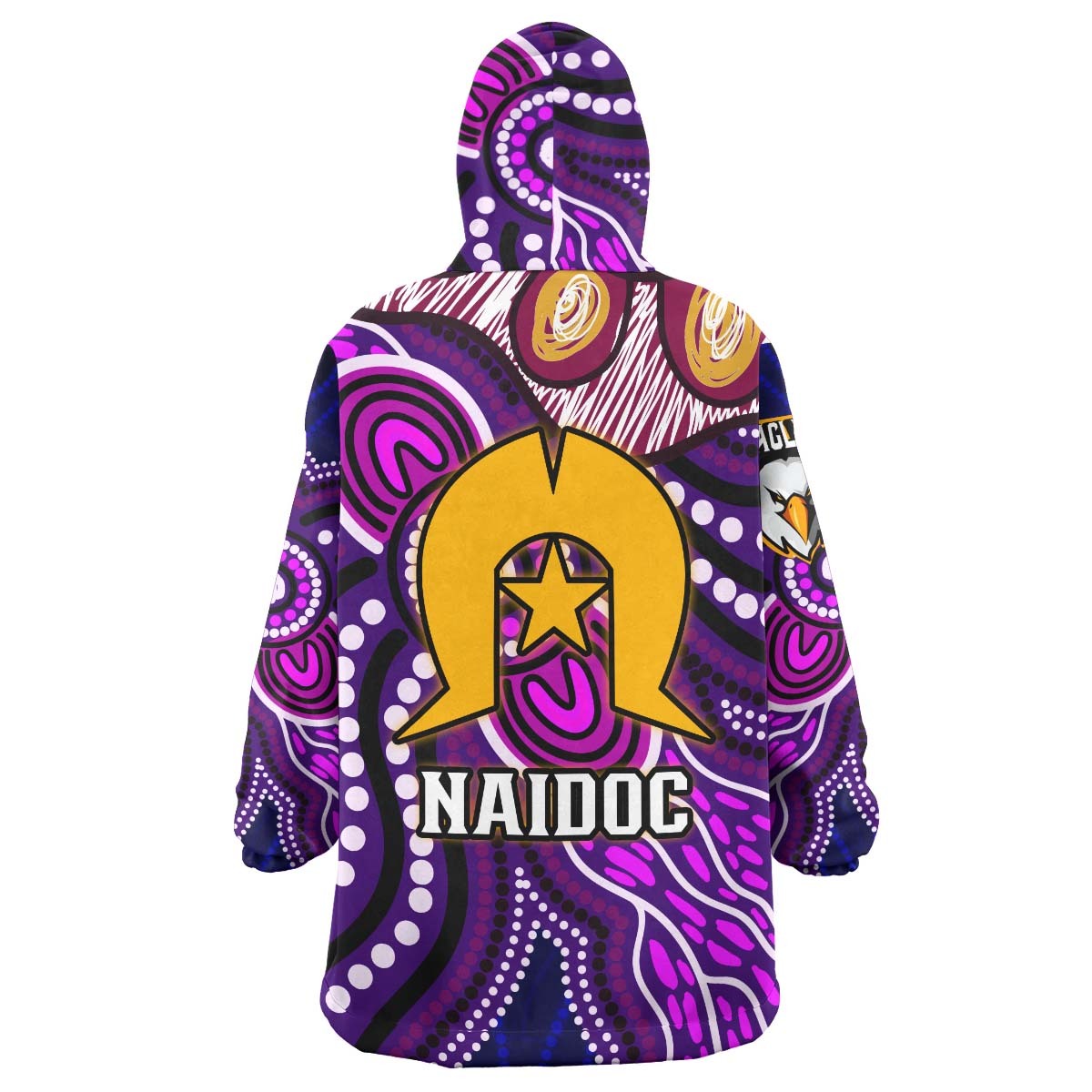 Sea Eagles Rugby Snug Hoodie - Custom Sea Eagles Naidoc Week and Torres Strait Island with Aboriginal Dot Painting Style Wearable Blanket Hoodie RLT14 - Vibe Hoodie Shop