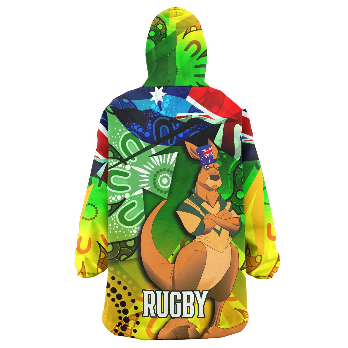 Wallabies Rugby Snug Hoodie - Custom Australia National Rugby Championship "Welcome Back Wally" Aboriginal Wearable Blanket Hoodie - Vibe Hoodie Shop