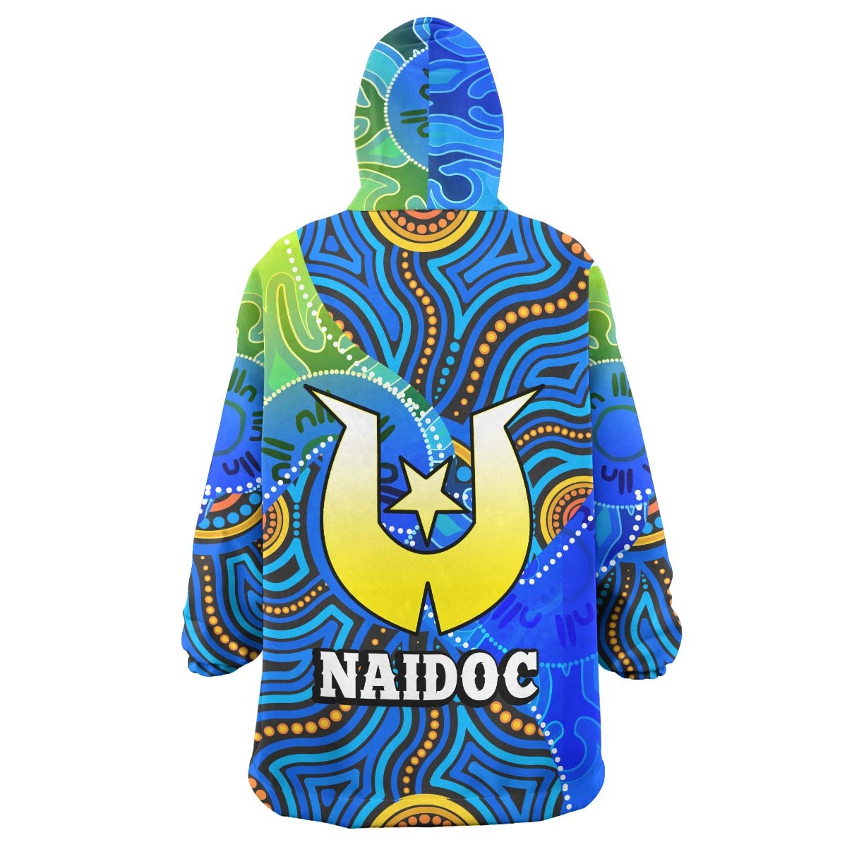 Titans Rugby Snug Hoodie - Custom Titans Rugby Naidoc Week and Torres Strait Island with Aboriginal Dot Painting Style Wearable Blanket Hoodie RLT14 - Vibe Hoodie Shop