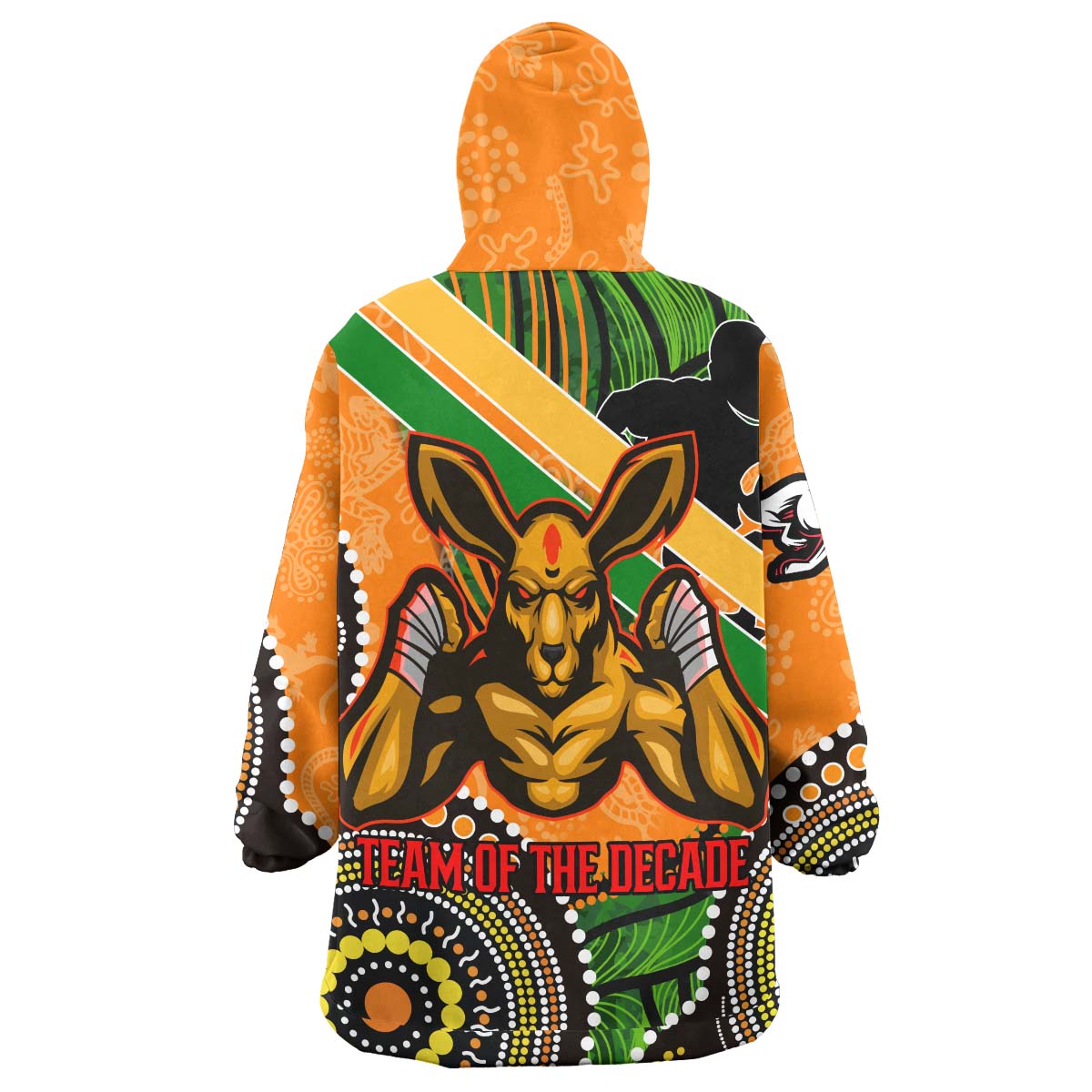 Wallabies Rugby Snug Hoodie - Custom Australia National Rugby Championship with Aboriginal Culture Player And Number Wearable Blanket Hoodie - Vibe Hoodie Shop