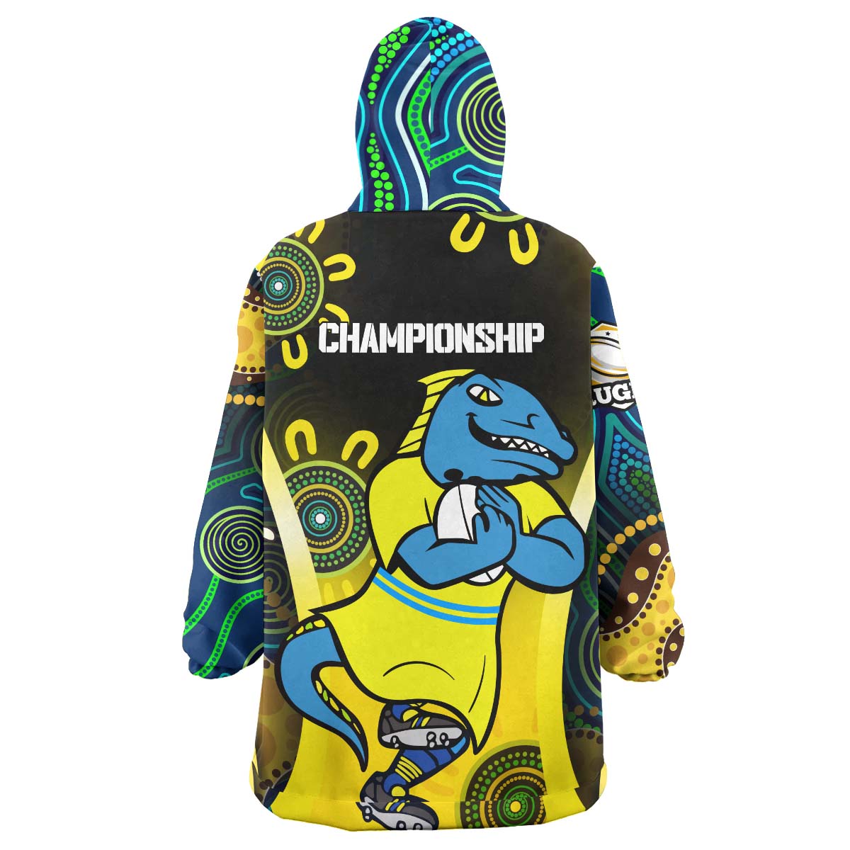 NRLW Eels Rugby Snug Hoodie - Custom Eels Women's Rugby League with Aboriginal Dot Painting Player And Number Wearable Blanket Hoodie - Vibe Hoodie Shop