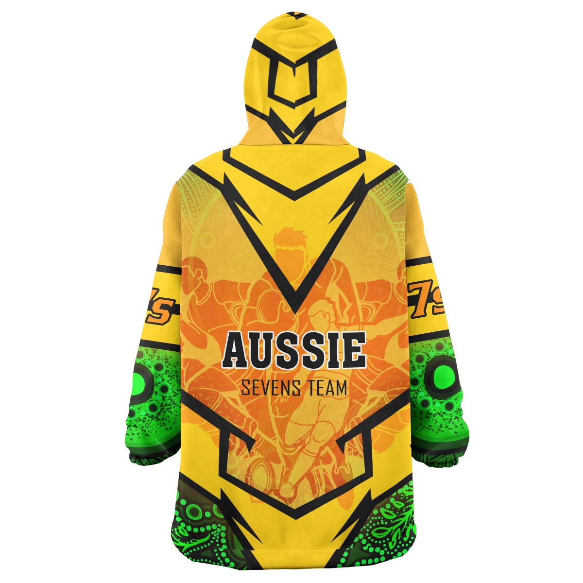 Australia National Rugby Sevens Team Snug Hoodie - Custom Aussie 7s Team Coat Of Arms Aboriginal Player And Number Wearable Blanket Hoodie - Vibe Hoodie Shop