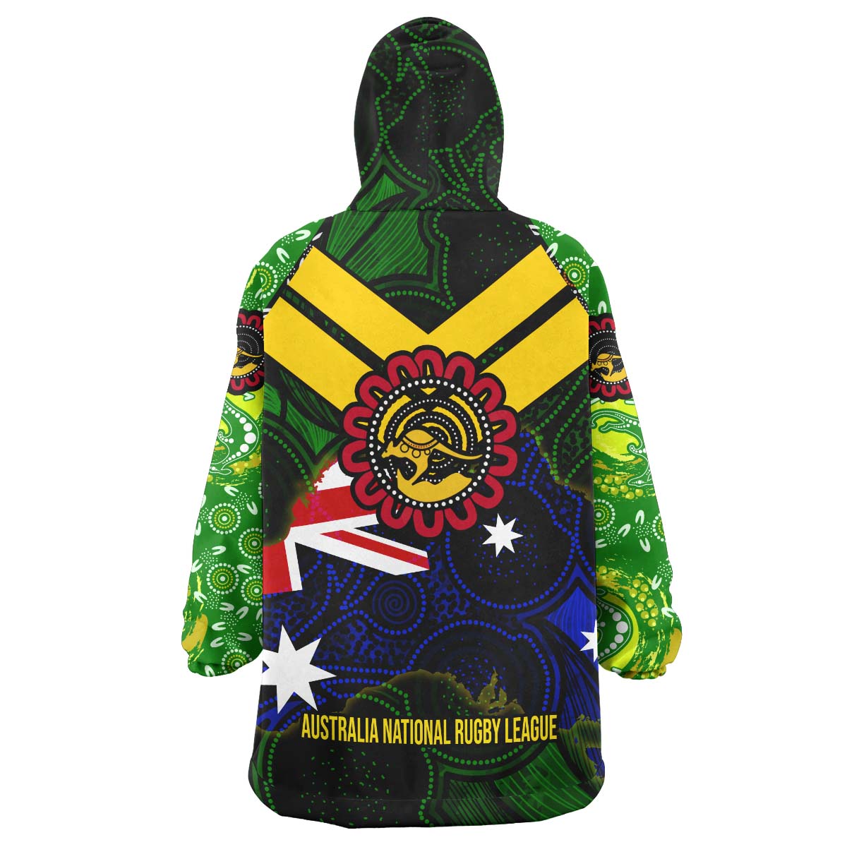Kangaroos Rugby Snug Hoodie - Custom Kangaroo National Rugby League Indigenous Dreamtime Wearable Blanket Hoodie - Vibe Hoodie Shop
