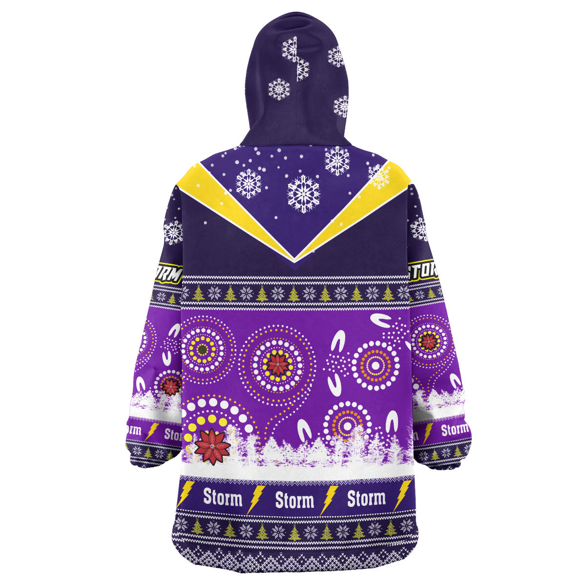 Storm Rugby Christmas Snug Hoodie - Custom Storm Ugly Christmas And Aboriginal Patterns Wearable Blanket Hoodie - Vibe Hoodie Shop