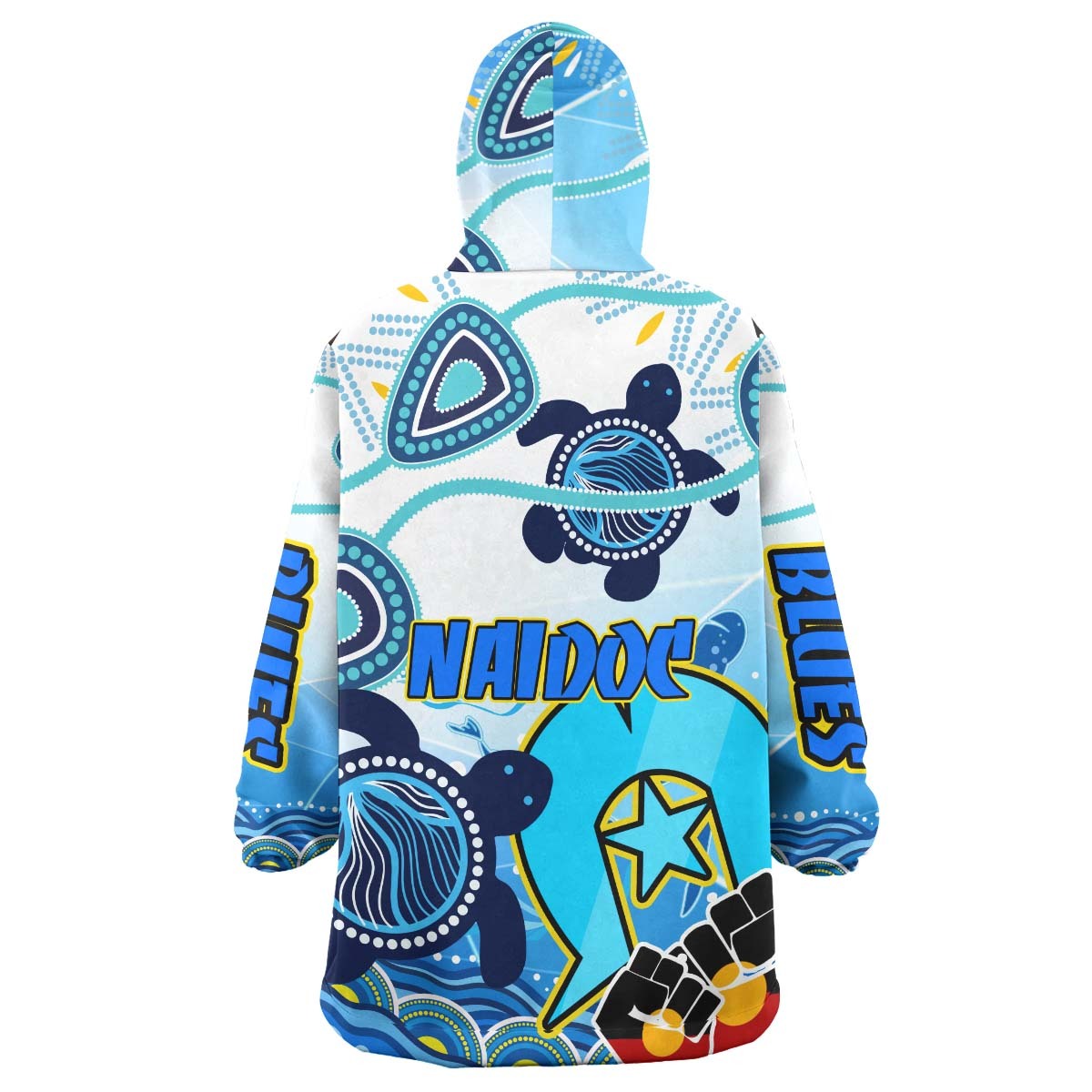 Blues Rugby Snug Hoodie - Custom Blues Rugby Naidoc Week and Aboriginal Culture Wearable Blanket Hoodie RLT14 - Vibe Hoodie Shop