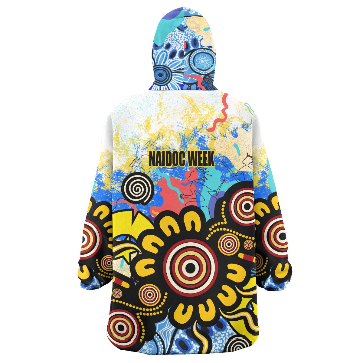 Australia NAIDOC Week 2023 Wearable Blanket Hoodie - Custom Celebrate Naidoc Aboriginal Inspired Culture with Torres Strait Flag Colour Wearable Blanket Hoodie - Vibe Hoodie Shop