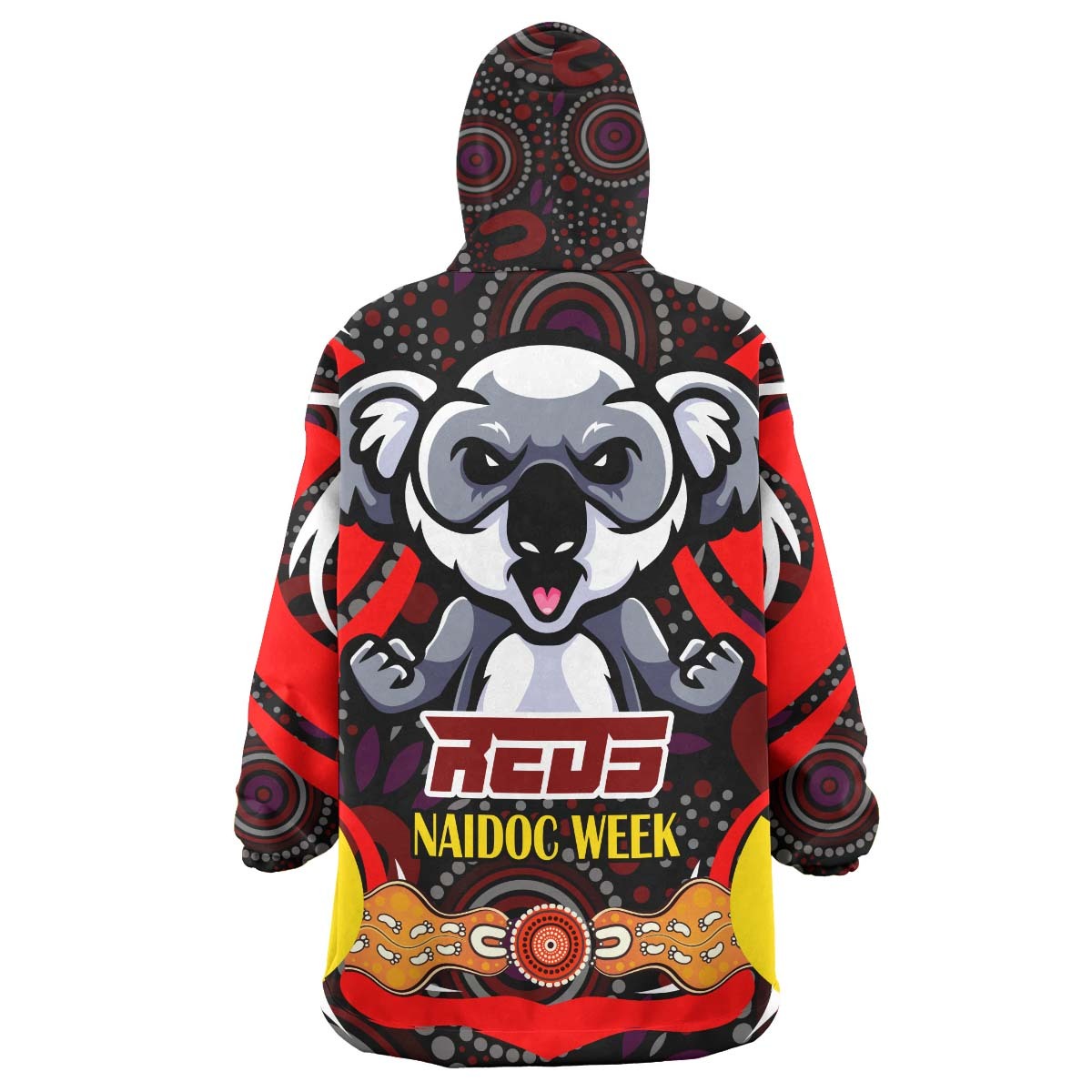 Reds Naidoc Week Snug Hoodie - Custom Reds Celebrate Naidoc Week with Torres Strait Aboriginal "Get up! Stand up! Show up!" Wearable Blanket Hoodie RLT14 - Vibe Hoodie Shop