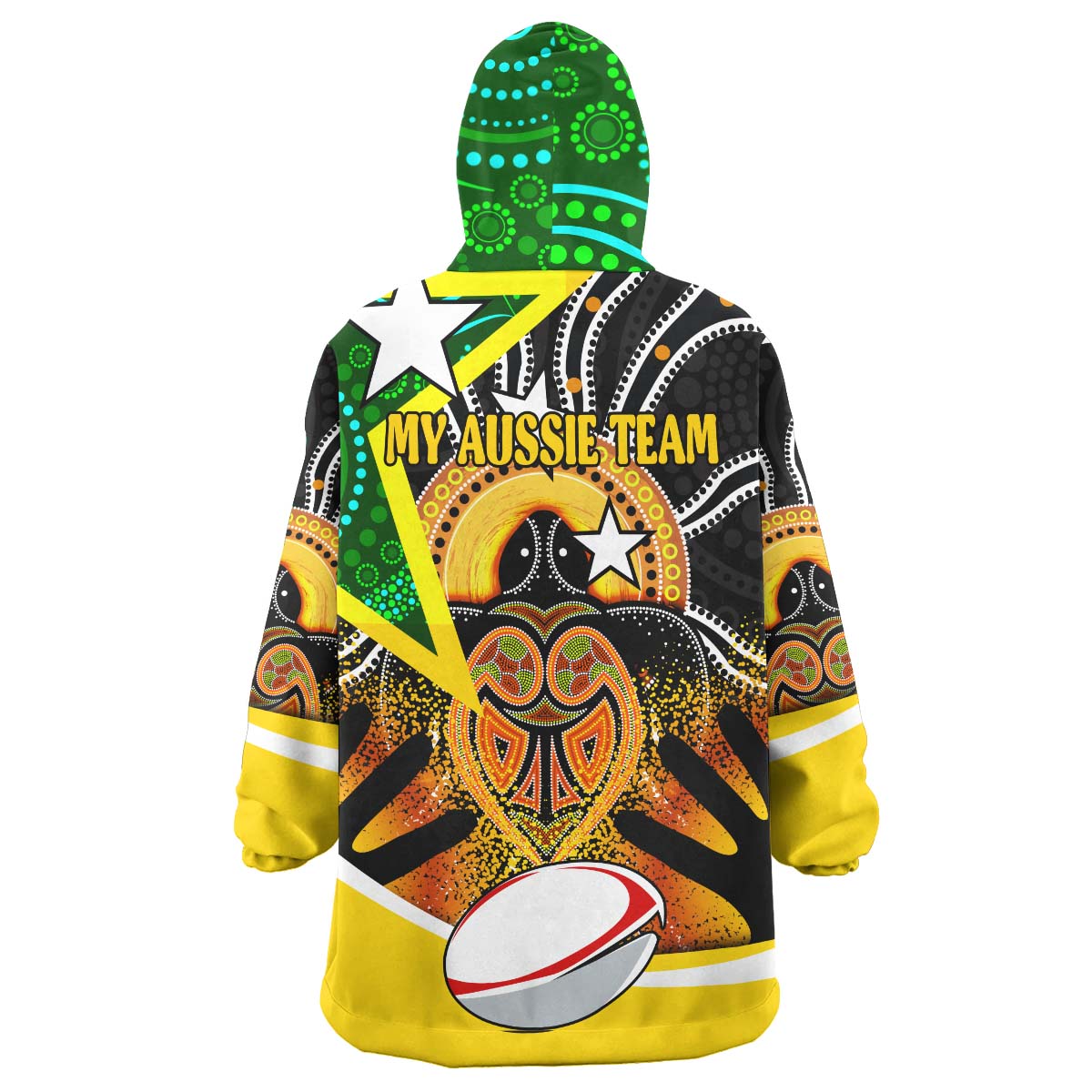 Kangaroos Rugby Snug Hoodie - Custom Kangraroo Australian Rugby League GO THE ROOS! Indigenous Wearable Blanket Hoodie - Vibe Hoodie Shop