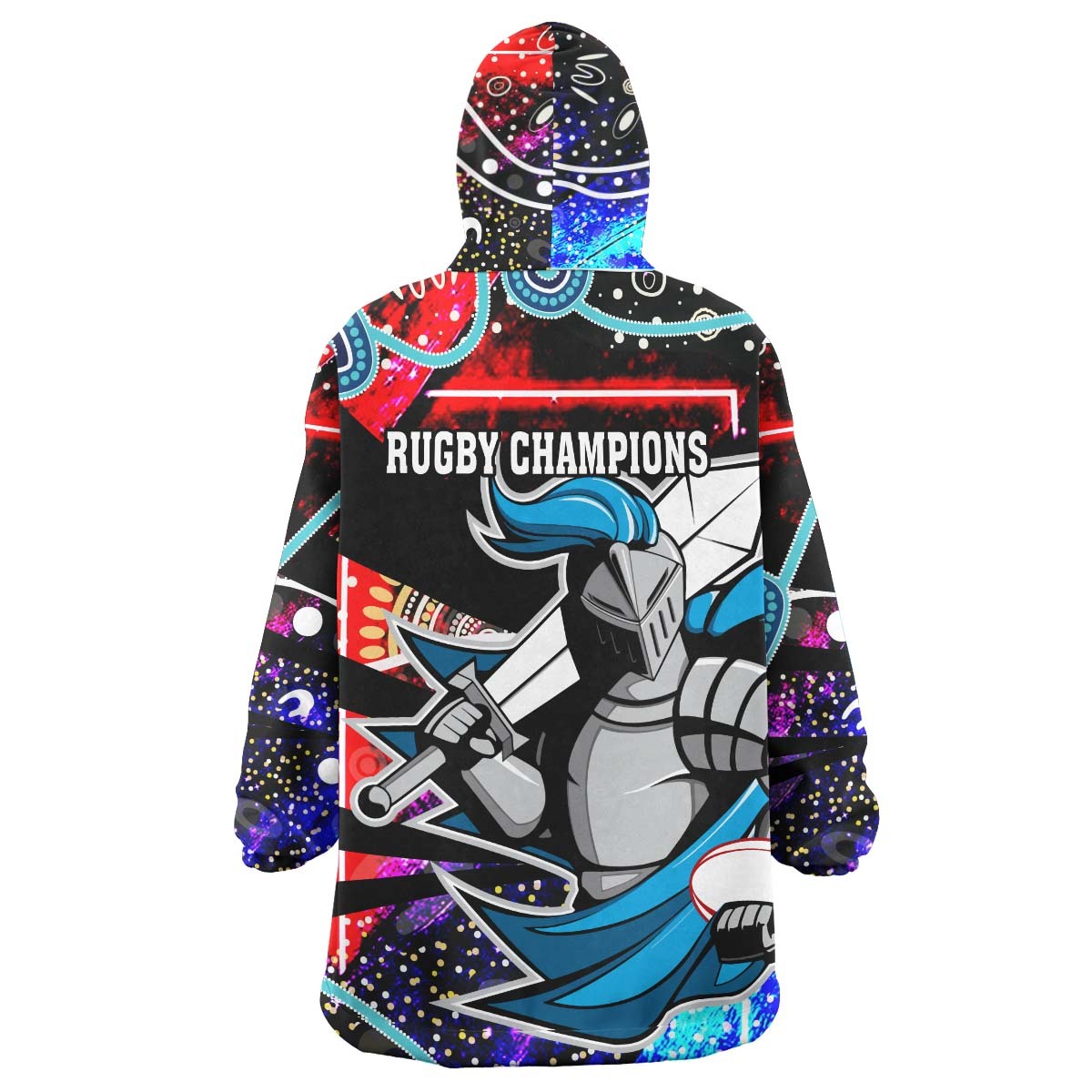 Knights Rugby Snug Hoodie - Custom Knights Rugby League Team with Aboriginal Culture Player And Number Wearable Blanket Hoodie RLT14 - Vibe Hoodie Shop