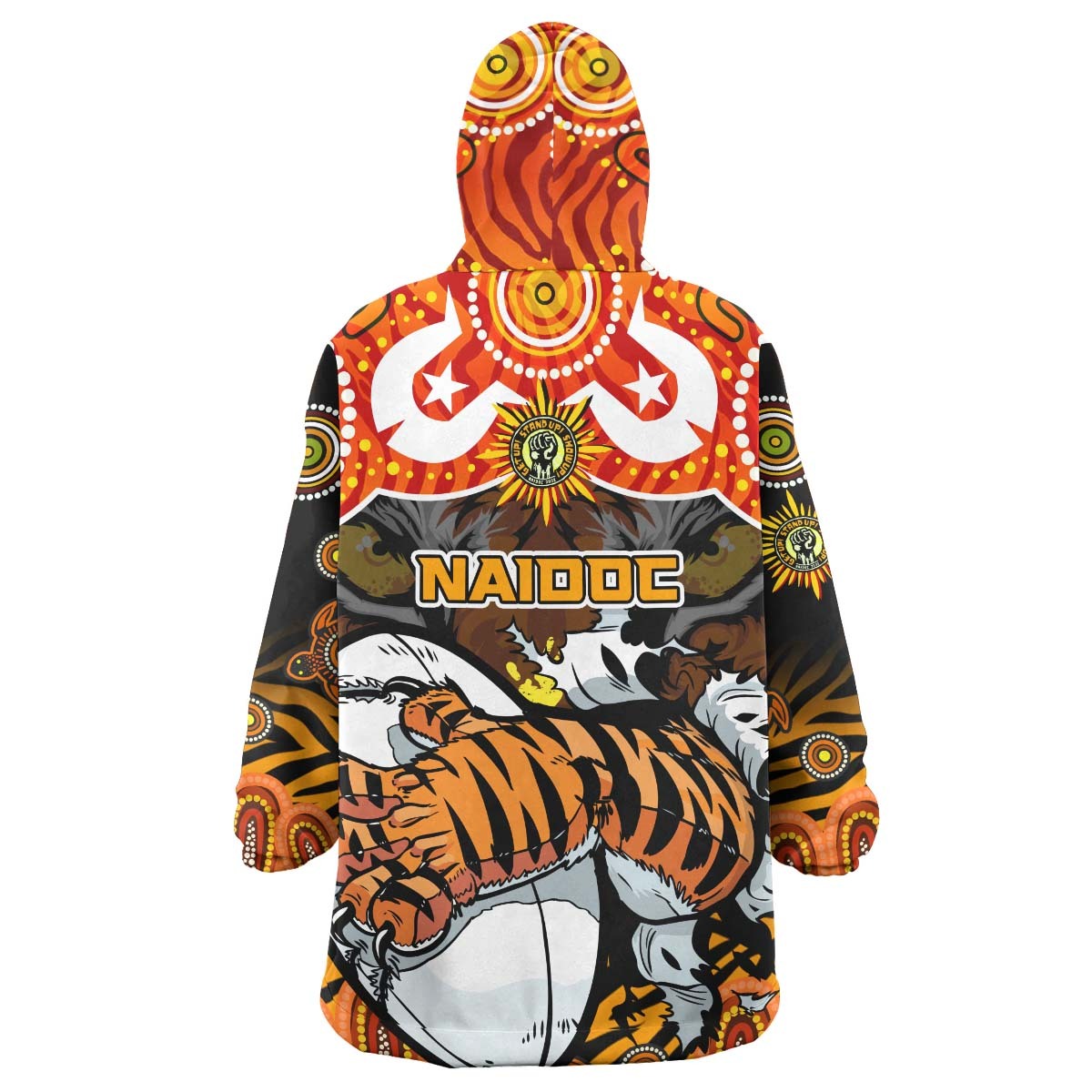 Tigers Rugby Snug Hoodie - Custom Naidoc Week and Torres Strait Island with Aboriginal Culture Dot Painting Wearable Blanket Hoodie RLT14 - Vibe Hoodie Shop