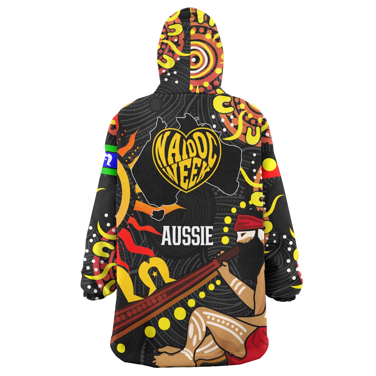 Australia NAIDOC Week 2023 Wearable Blanket Hoodie - Custom Naidoc Week Aboriginal Inspired Culture in My Heart "Get up! Stand up! Show up!" Wearable Blanket Hoodie - Vibe Hoodie Shop