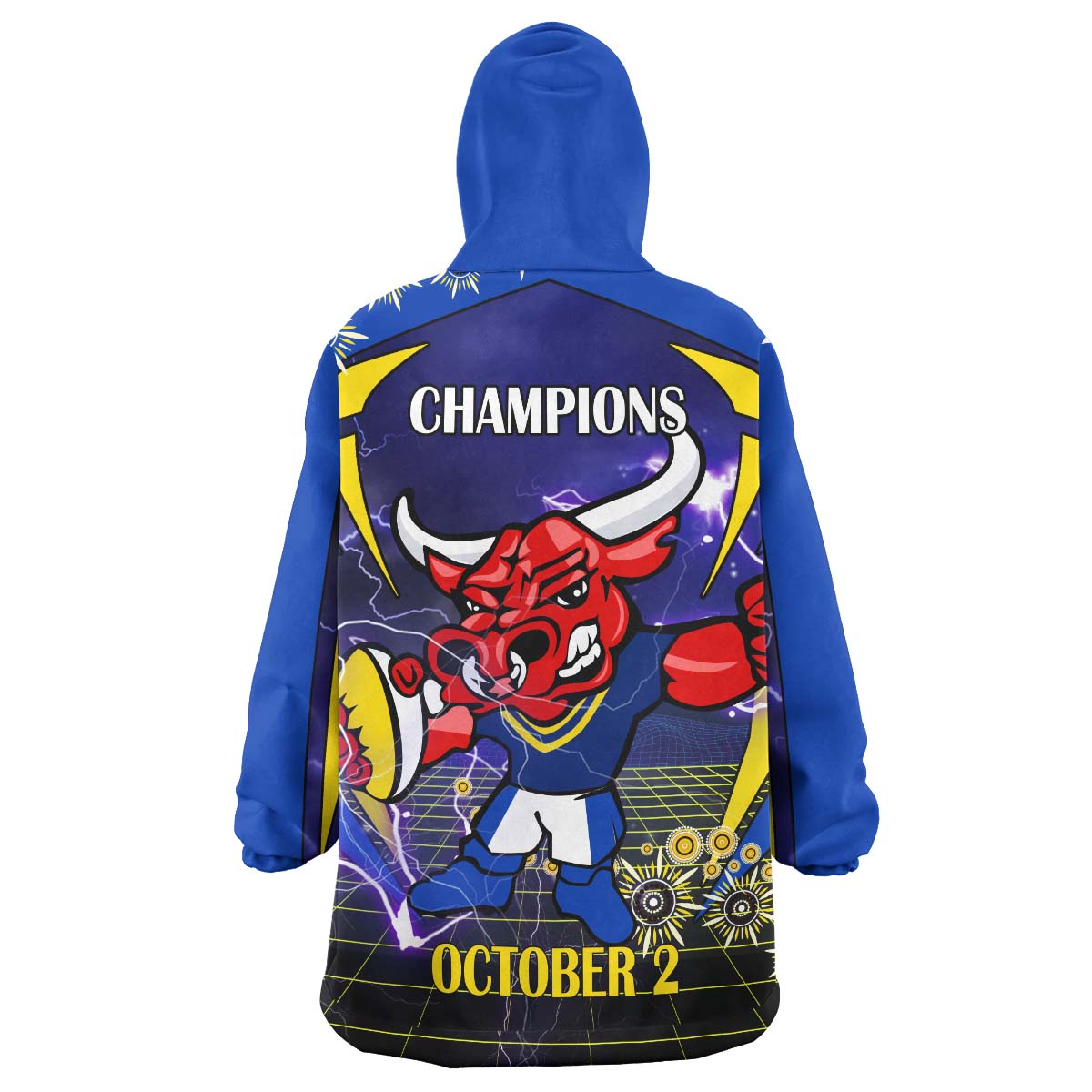 Cowboys Rugby Snug Hoodie - Custom Final Series Champions Cowboys Rugby League Player And Number Wearable Blanket Hoodie - Vibe Hoodie Shop