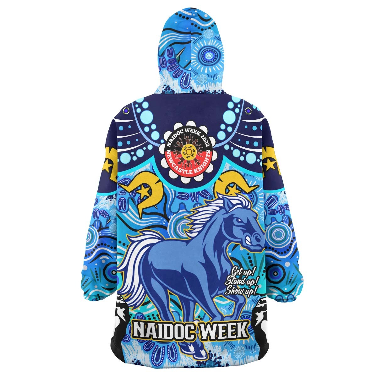 Brumbies Rugby Custom Snug Hoodie - Naidoc Week and Torres Strait Brumbies with Aboriginal Patterns Wearable Blanket Hoodie RLT14 - Vibe Hoodie Shop