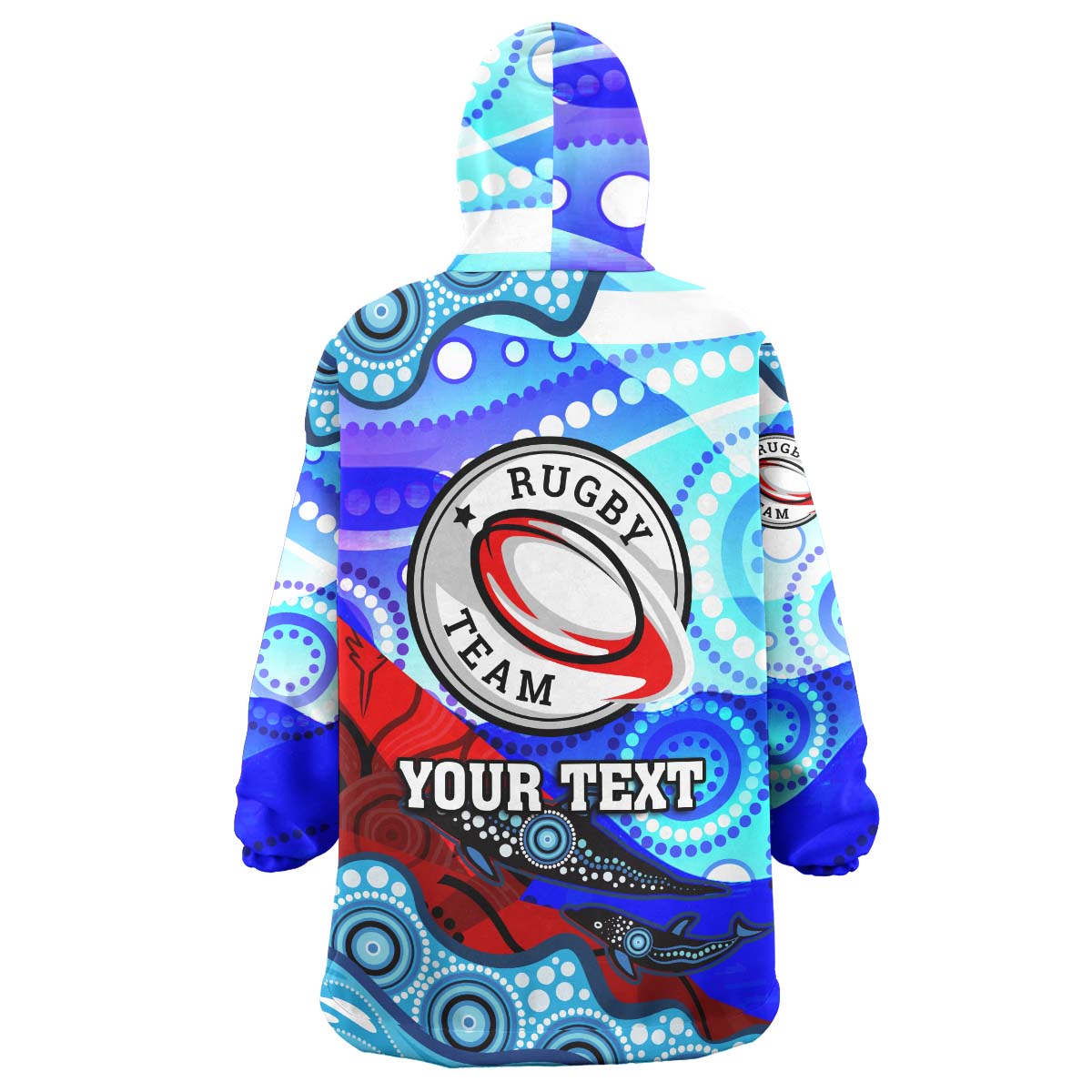 NRLW Knights Rugby Snug Hoodie - Custom Woman Knights with Aboriginal Dot Painting Style Player And Number Woman Wearable Blanket Hoodie - Vibe Hoodie Shop