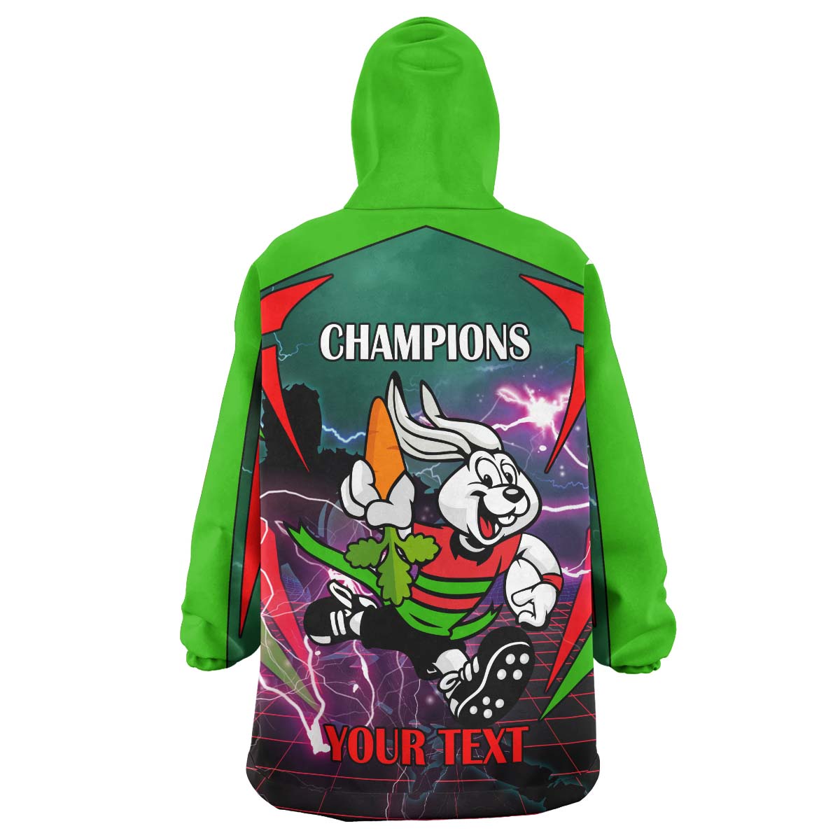 Rabbitohs Rugby Snug Hoodie - Custom Final Series Champions Rabbitohs Rugby League Player And Number Wearable Blanket Hoodie - Vibe Hoodie Shop