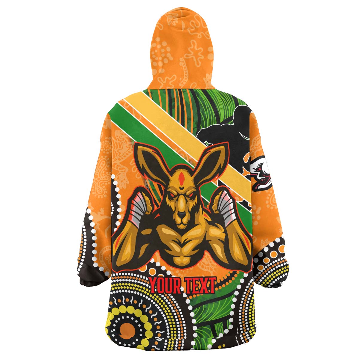 Wallabies Rugby Snug Hoodie - Custom Australia National Rugby Championship with Aboriginal Culture Player And Number Wearable Blanket Hoodie - Vibe Hoodie Shop