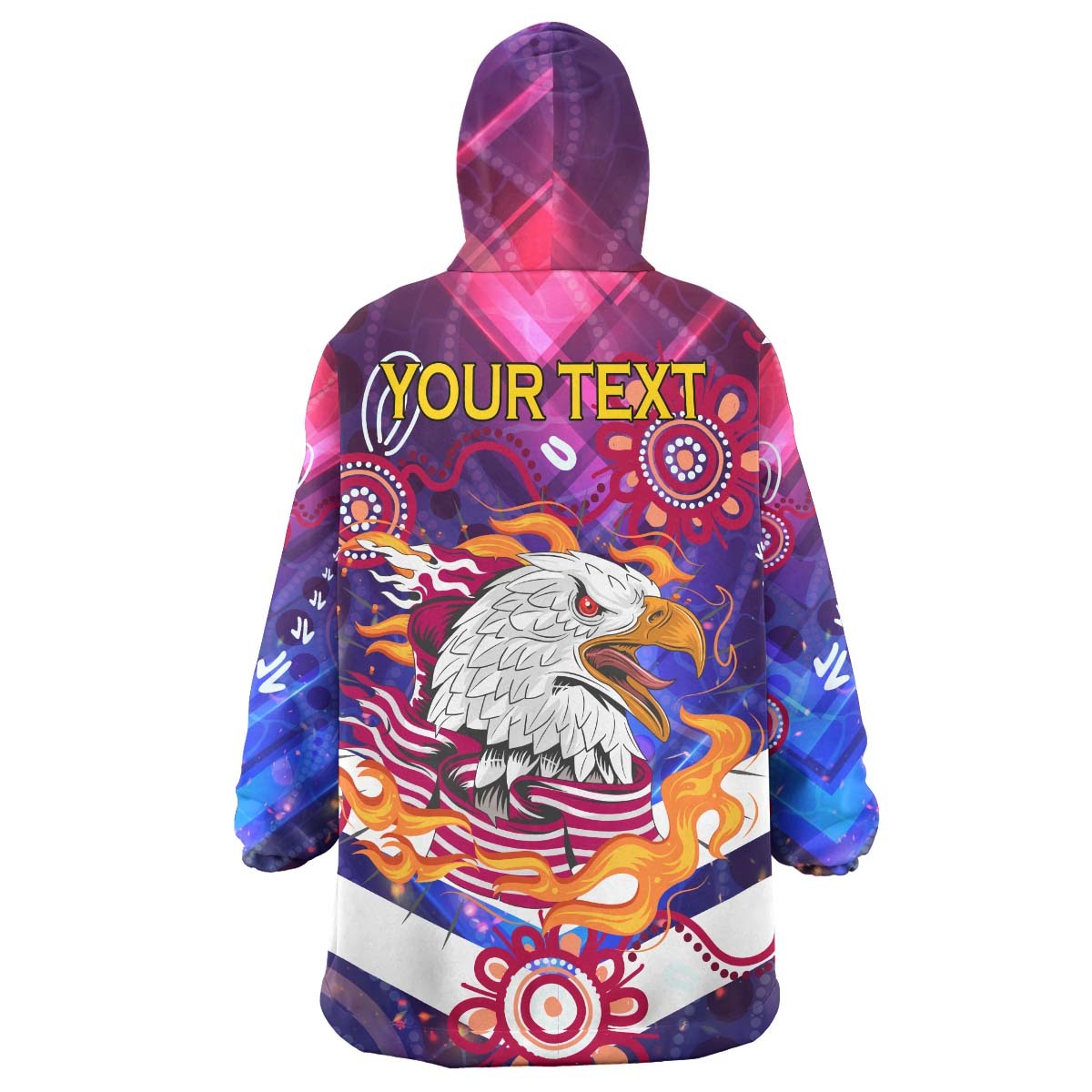 Sea Eagles Rugby Snug Hoodie - Custom Sea Eagles Champions with Aboriginal Abstract Dot Painting Player And Number Wearable Blanket Hoodie RLT14 - Vibe Hoodie Shop