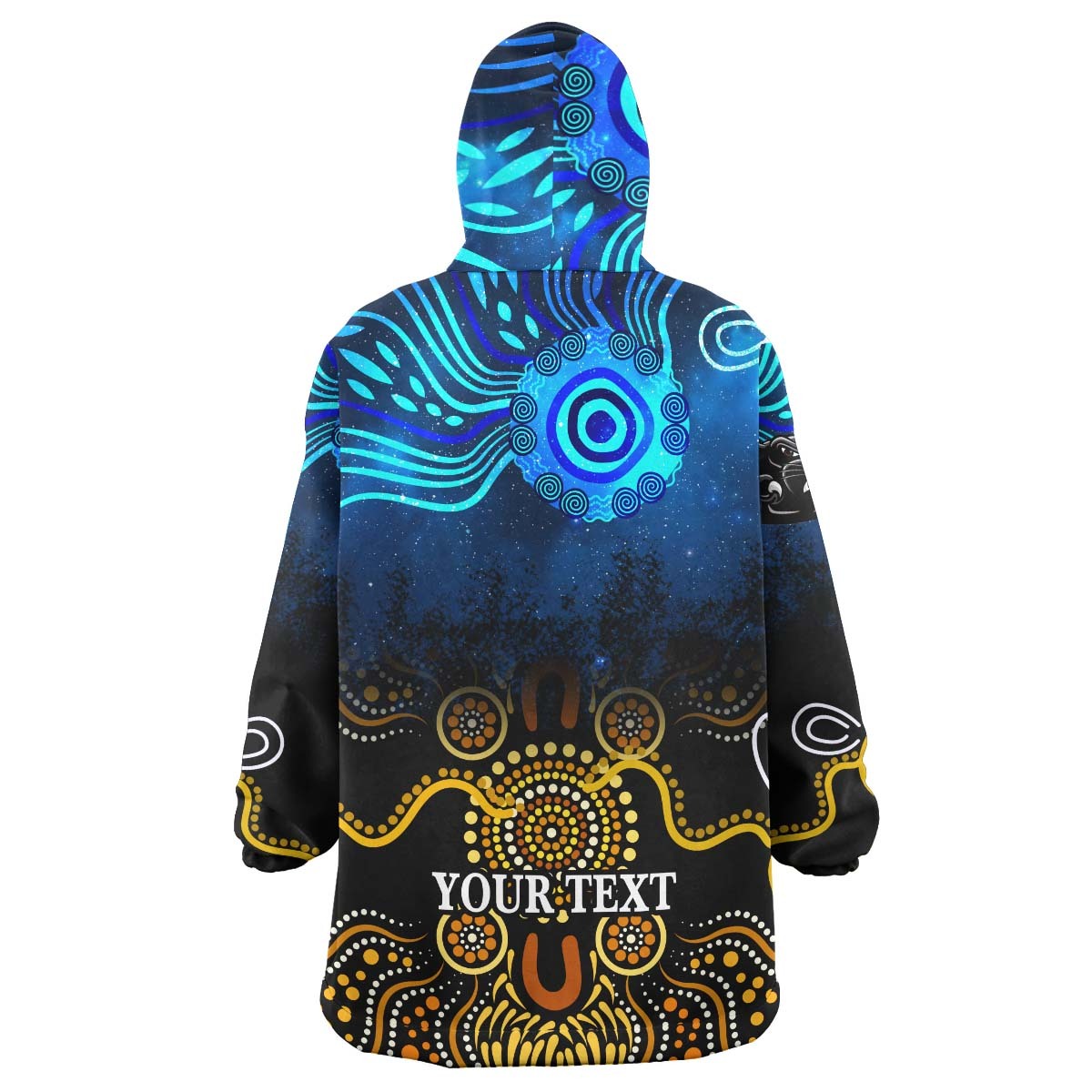 Panthers Rugby Snug Hoodie - Custom Panthers Rugby Champions with Aboriginal Dot Painting Art Player And Number Wearable Blanket Hoodie RLT14 - Vibe Hoodie Shop