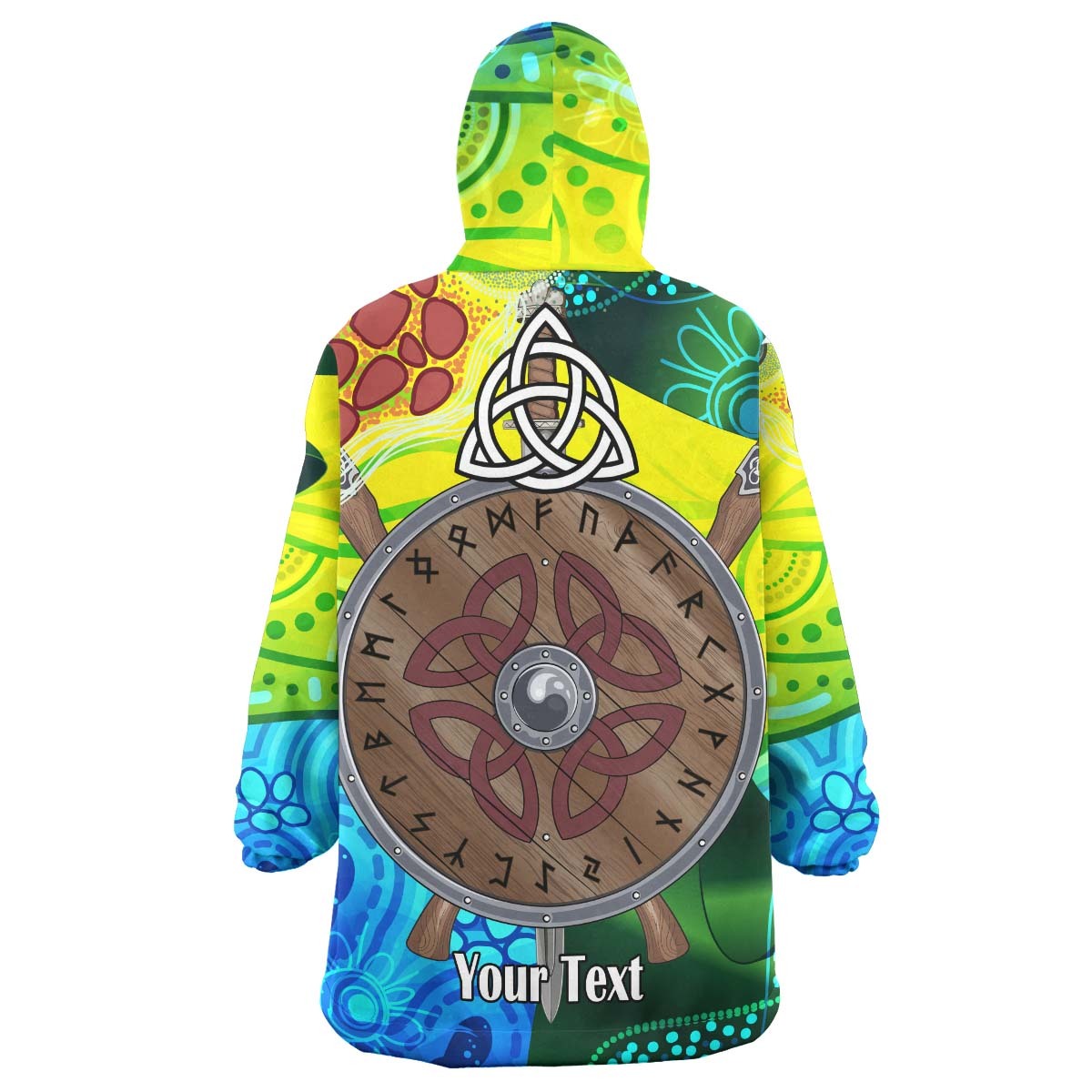 Raiders Rugby Snug Hoodie - Custom Vikings Pride with Aboriginal Dot Painting Style Player And Number Wearable Blanket Hoodie RLT14 - Vibe Hoodie Shop
