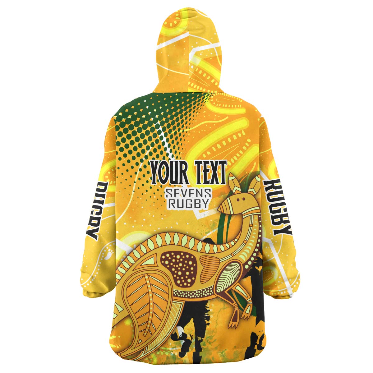 Australia National Rugby Sevens Team Snug Hoodie - Custom Autralia 7s Team with Aboriginal Player And Number Wearable Blanket Hoodie - Vibe Hoodie Shop