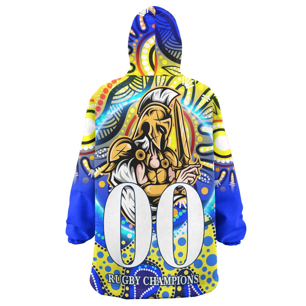 Titans Rugby Snug Hoodie - Custom Titans Rugby League with Aboriginal Dot Painting Style Player And Number Wearable Blanket Hoodie RLT14 - Vibe Hoodie Shop