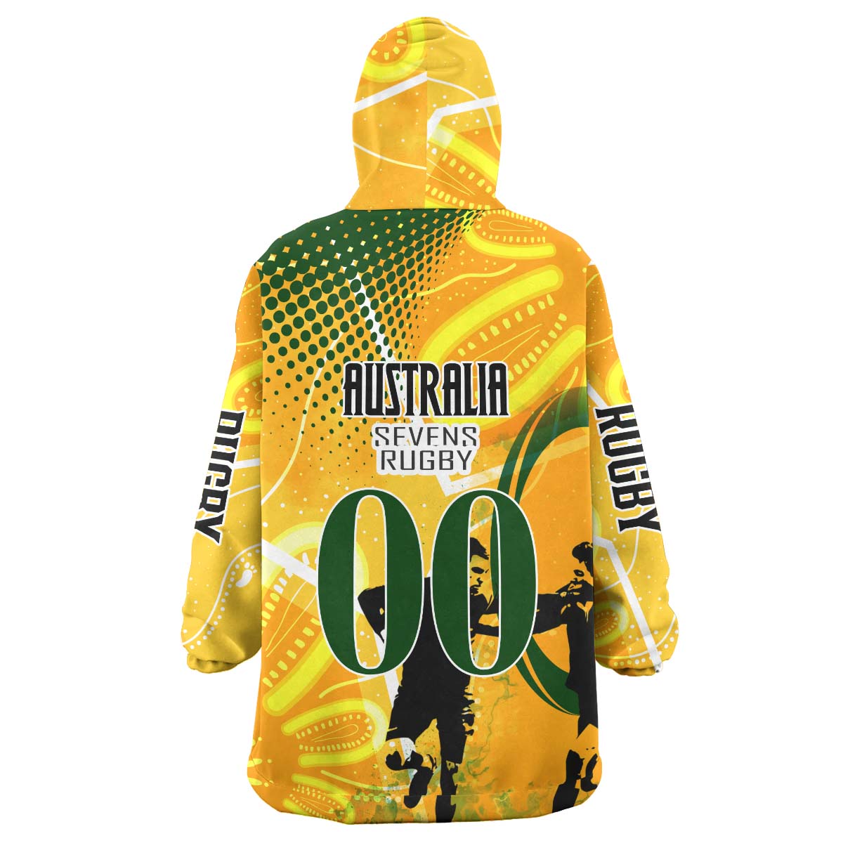 Australia National Rugby Sevens Team Snug Hoodie - Custom Autralia 7s Team with Aboriginal Player And Number Wearable Blanket Hoodie - Vibe Hoodie Shop