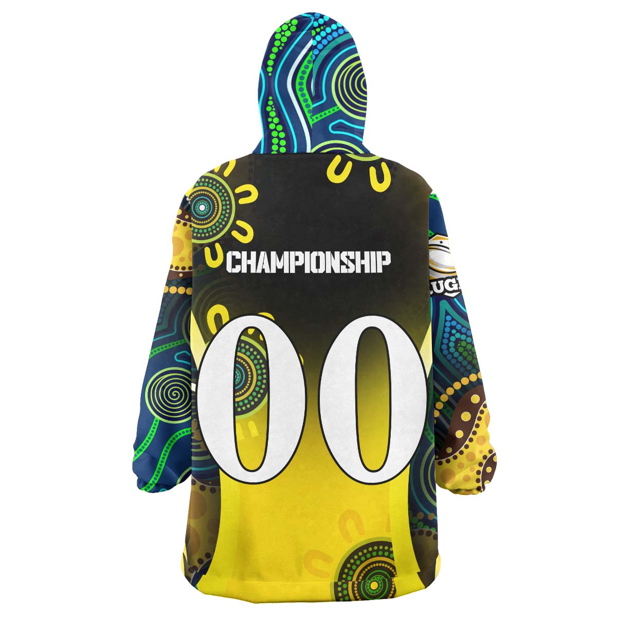 NRLW Eels Rugby Snug Hoodie - Custom Eels Women's Rugby League with Aboriginal Dot Painting Player And Number Wearable Blanket Hoodie - Vibe Hoodie Shop