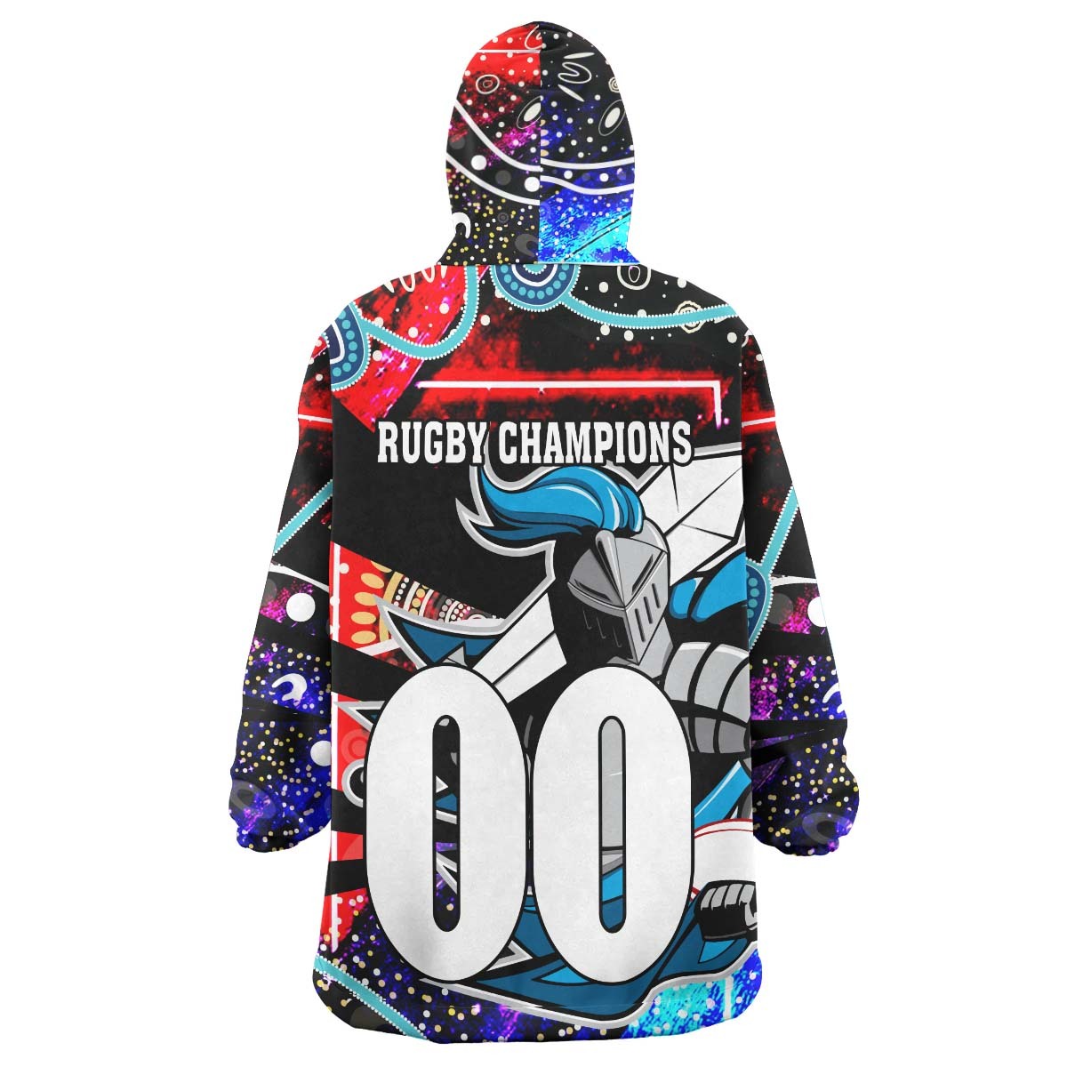 Knights Rugby Snug Hoodie - Custom Knights Rugby League Team with Aboriginal Culture Player And Number Wearable Blanket Hoodie RLT14 - Vibe Hoodie Shop